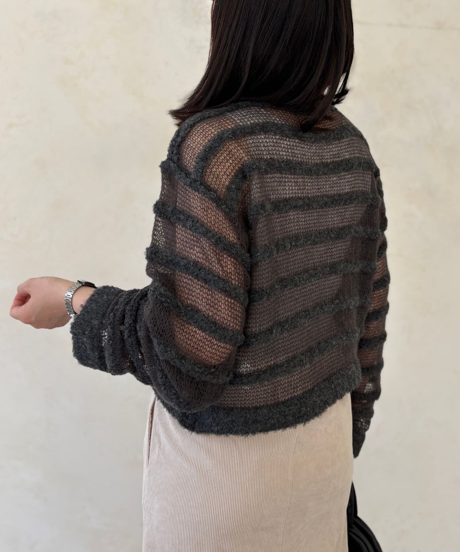 LOCUST(ローカスト) 【一枚で着映えする】シアーボーダープルオーバー