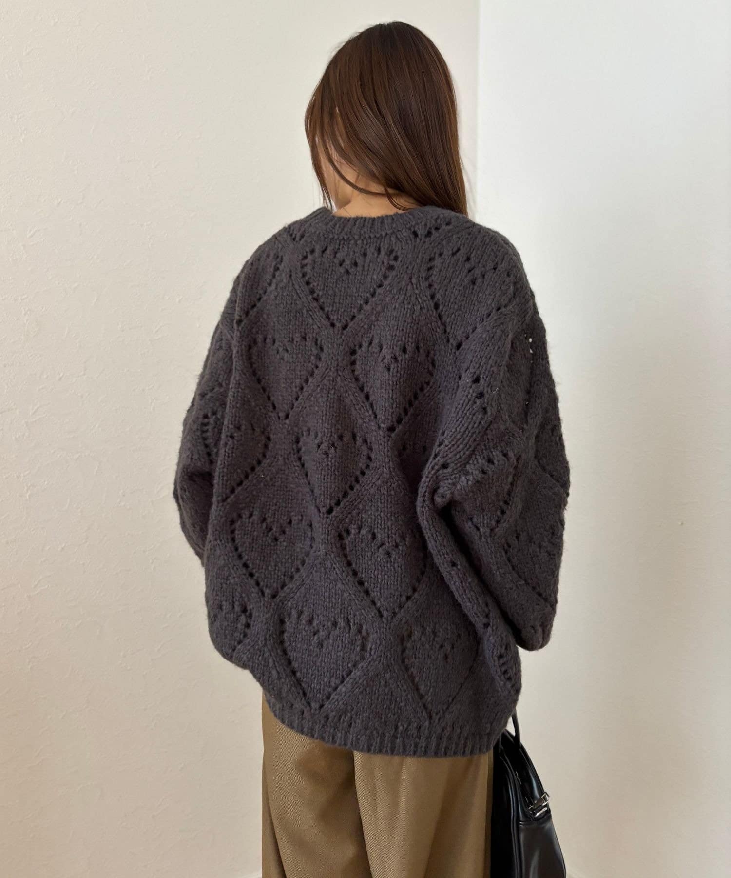 LOCUST(ローカスト) 【甘すぎない着映えニット】 ハート柄ニットプルオーバー