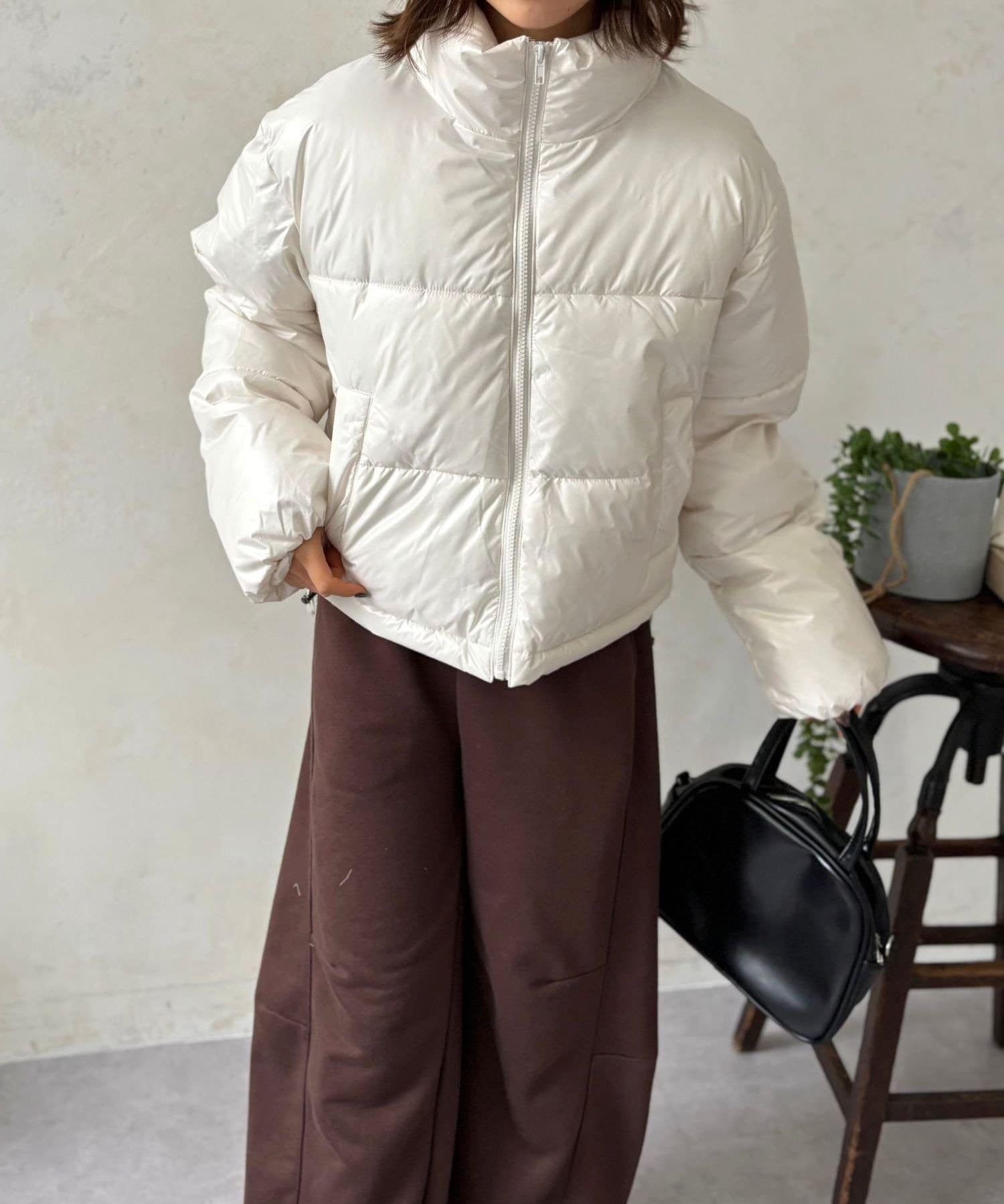 LOCUST(ローカスト) 【スタイルアップ・高見え】ショート丈中綿ブルゾン