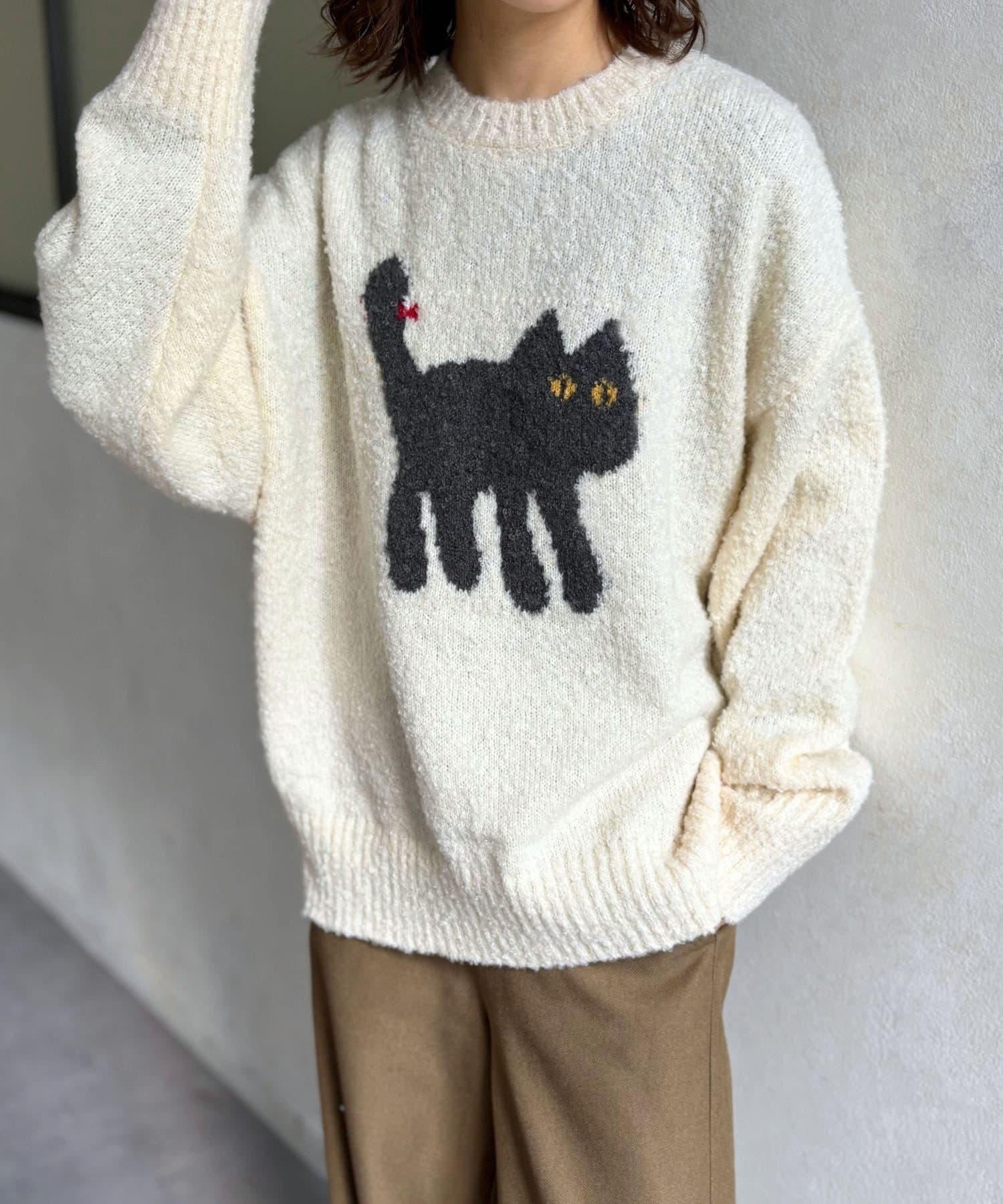 LOCUST(ローカスト) ねこちゃんニットプルオーバー