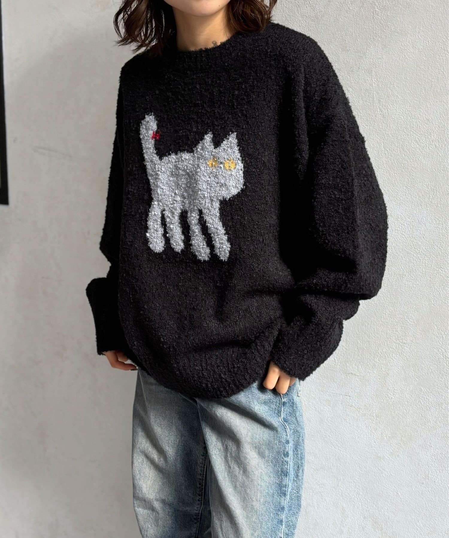 LOCUST(ローカスト) ねこちゃんニットプルオーバー