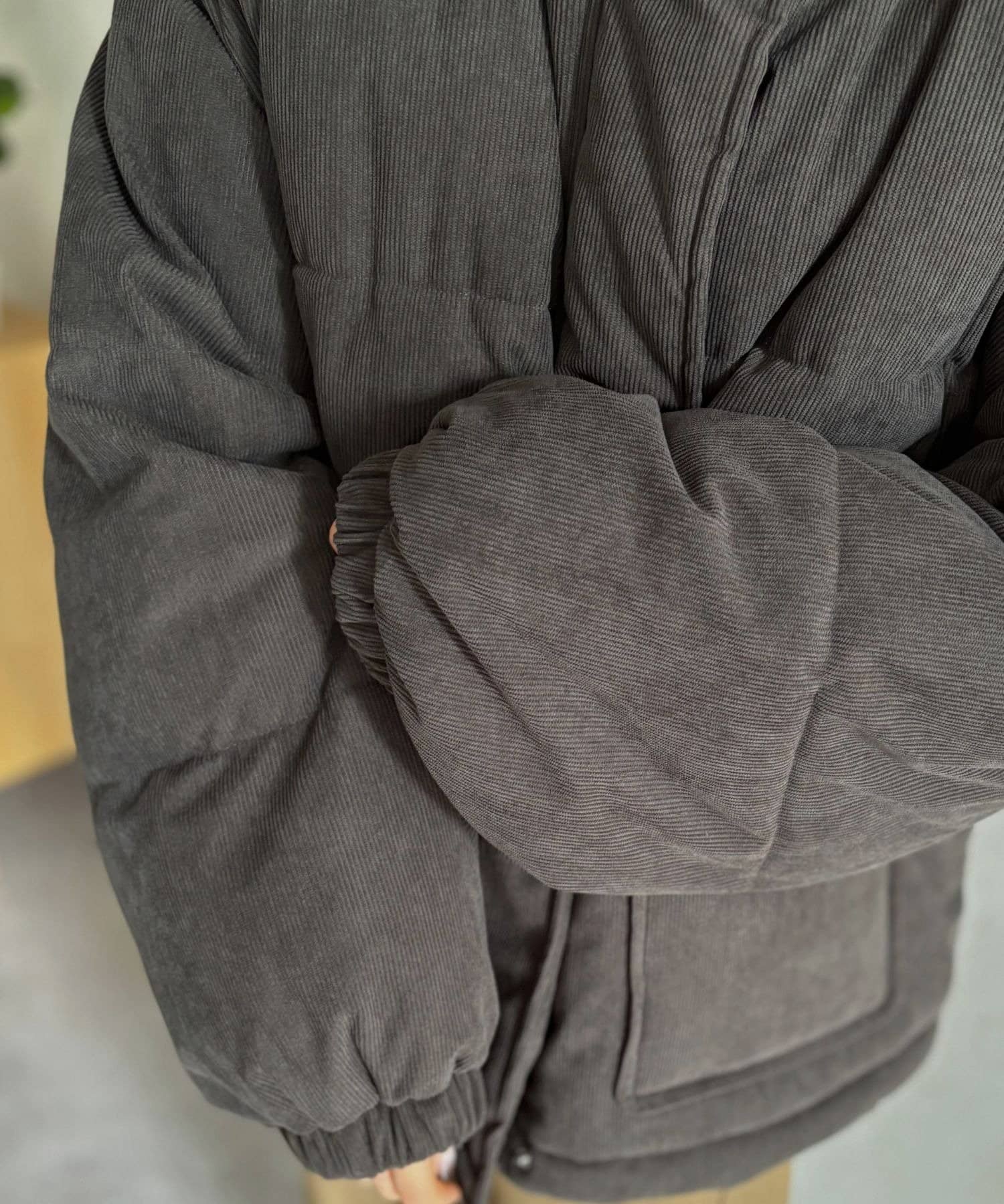 LOCUST(ローカスト) 【大人可愛い】コーデュロイ中綿フードジャケット