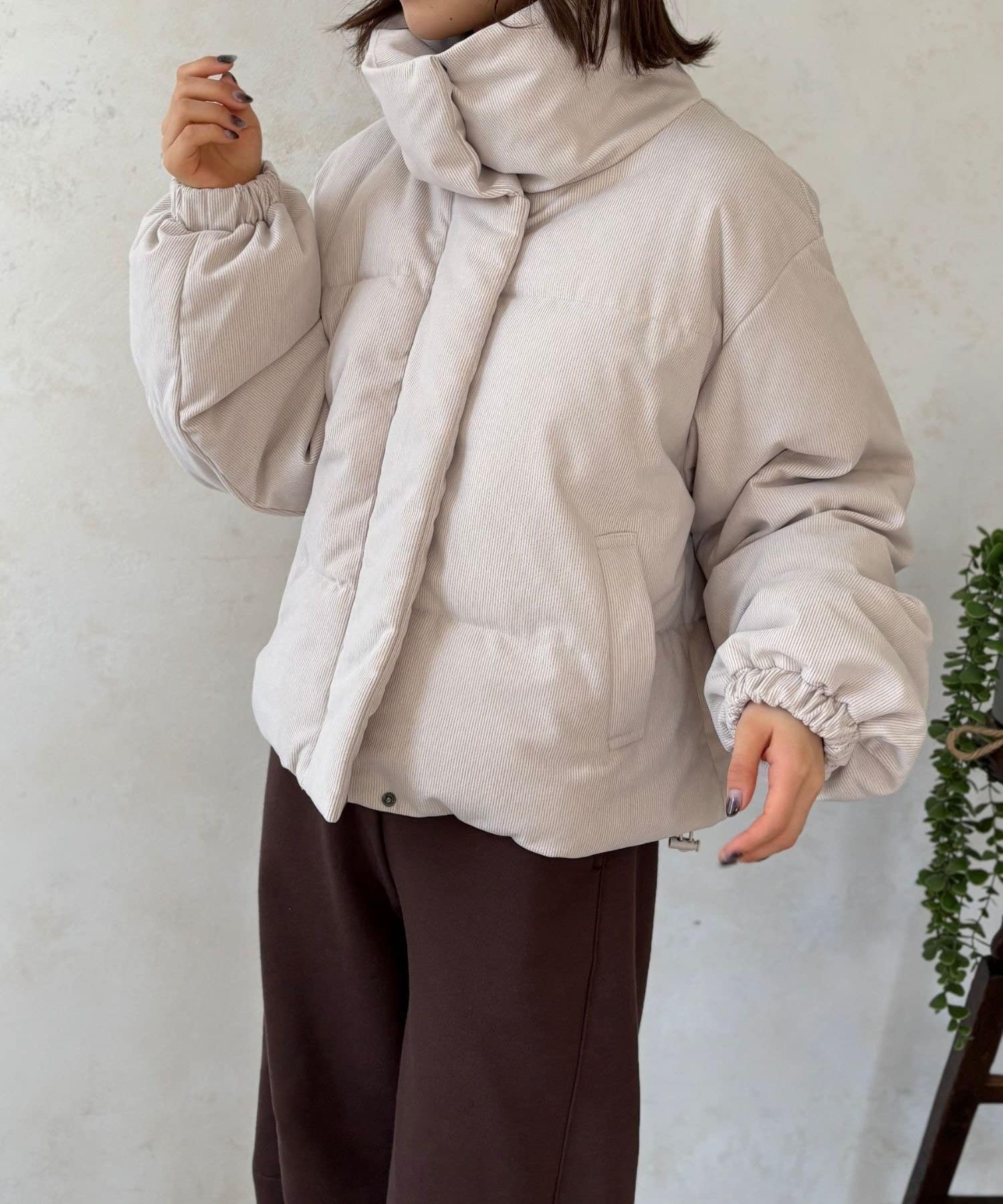 LOCUST(ローカスト) 【スタイルアップが叶う】コーデュロイ中綿ブルゾン