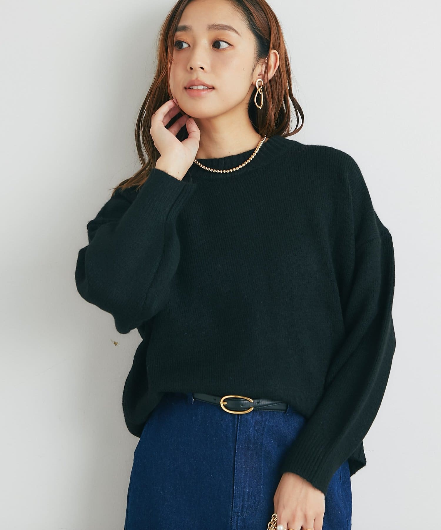 un dix cors(アンディコール) 《人気アイテム・デイリーに活躍◎》ヤクライククルーネックニット