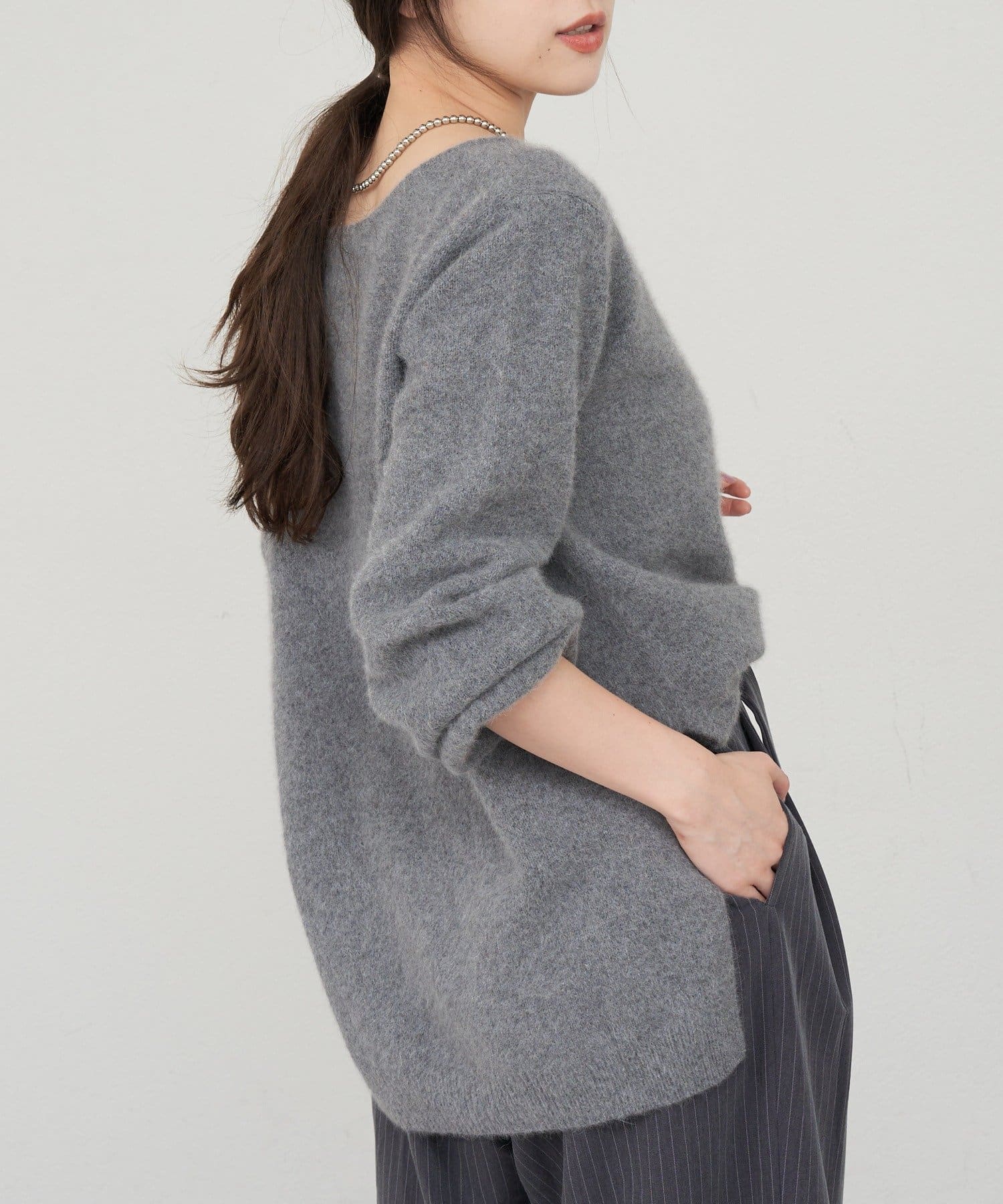 SHENERY(シーナリー) 【期間限定10％OFF！タイムセール10/19(日）まで】ファーウールキーネックニット
