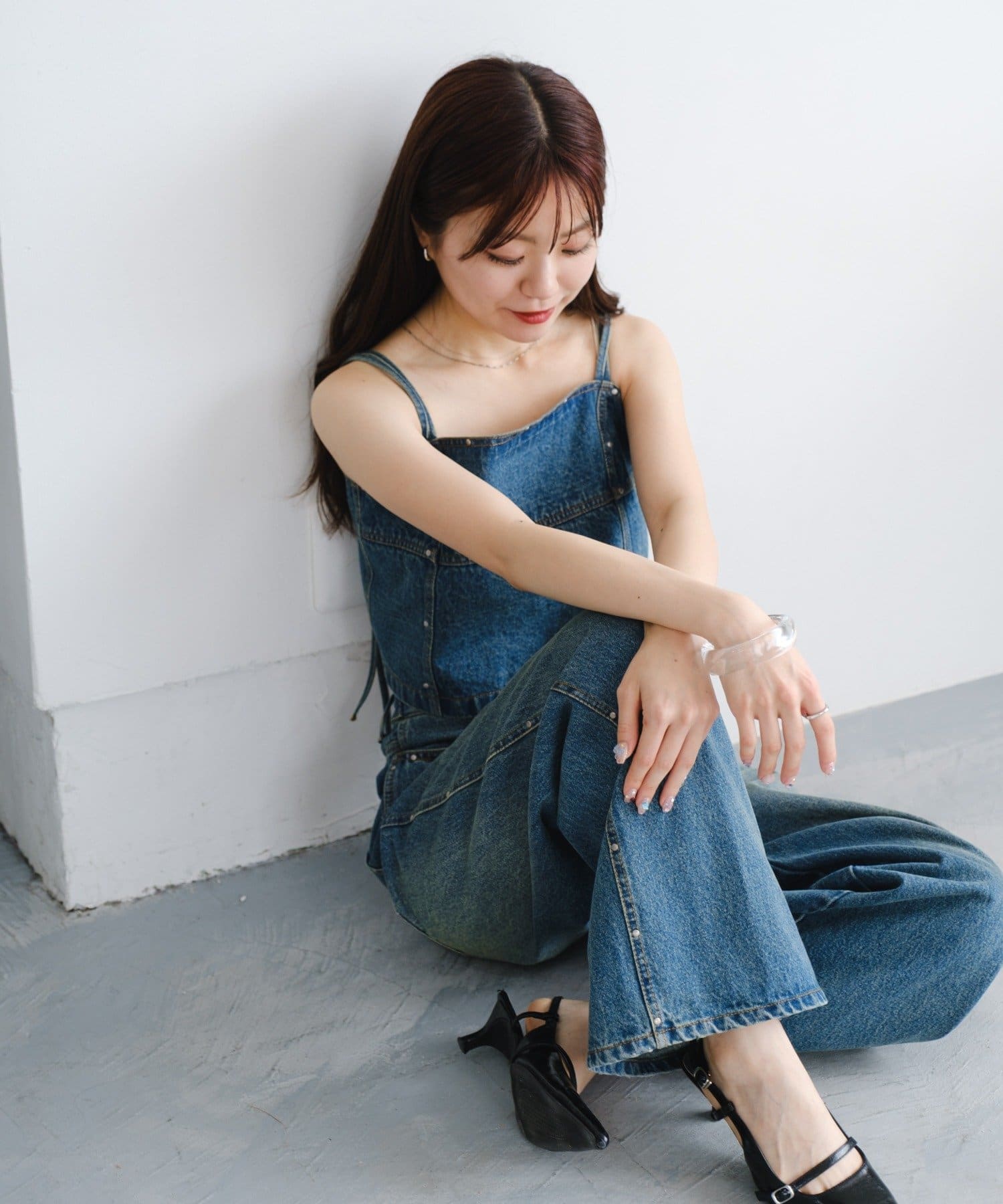 【手洗いOK/セットアップ対応】デニム風ビスチェ セットアップ対応】【styling/×Lee】デニムビスチェ(その他