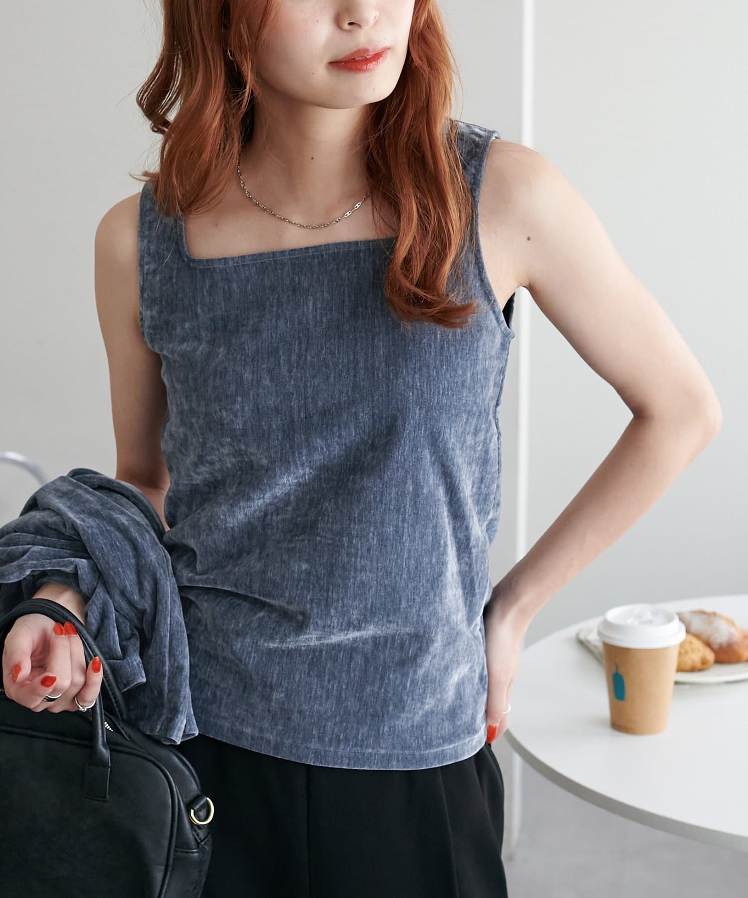 DISCOAT(ディスコート) 【着方いろいろ/2点セット♪】杢ベロアアンサンブル