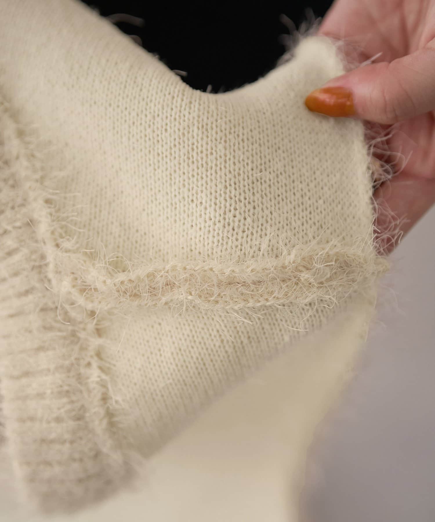 DISCOAT(ディスコート) 【こなれ感UP/ロングシーズン活躍】前後2WAYフェザーヤーンショートベスト