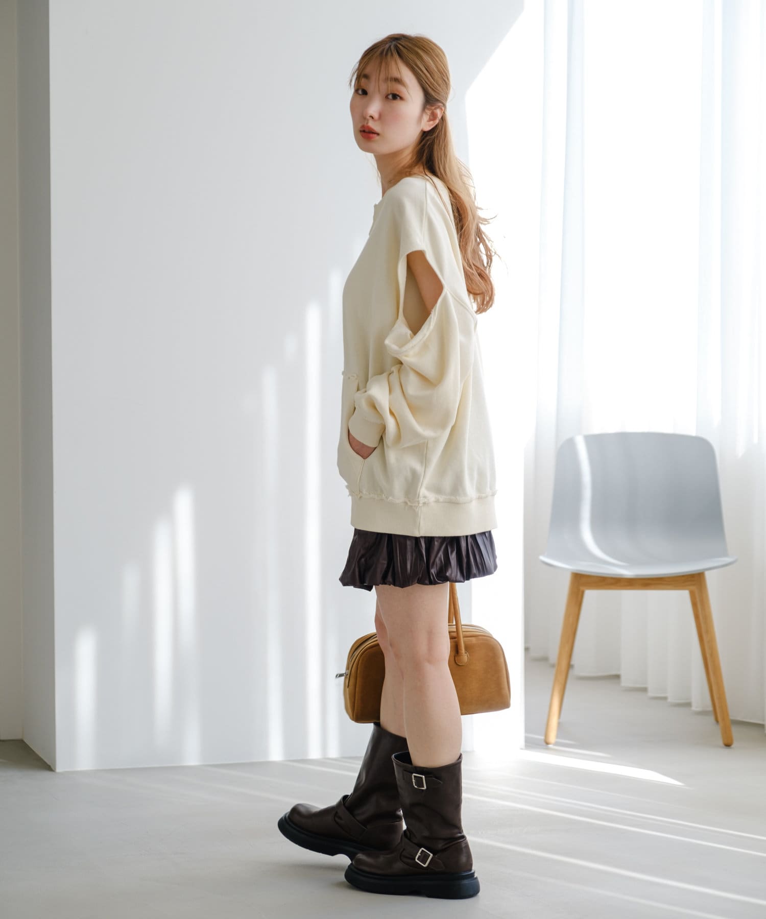 OUTLET(アウトレット) 【Kastane】レザーライクバルーンミニスカート