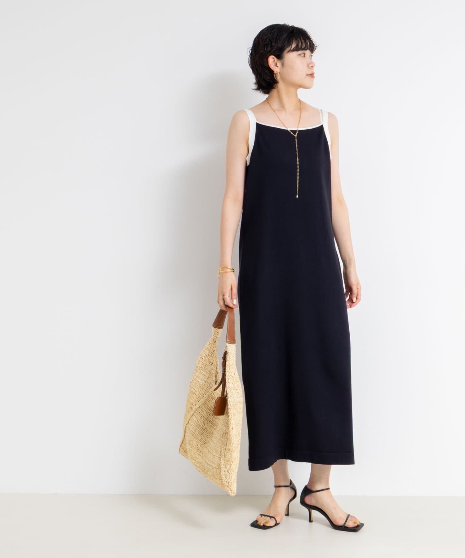 手洗い可能》配色ニットロングキャミワンピース | NOLLEY'S(ノーリーズ