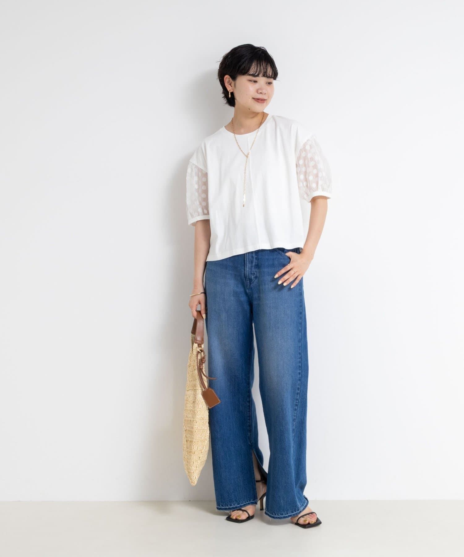 tシャツ ドットシアーパフスリーブカットソー レディース ドットシアーパフスリーブカットソー | NOLLEY'S(ノーリーズ