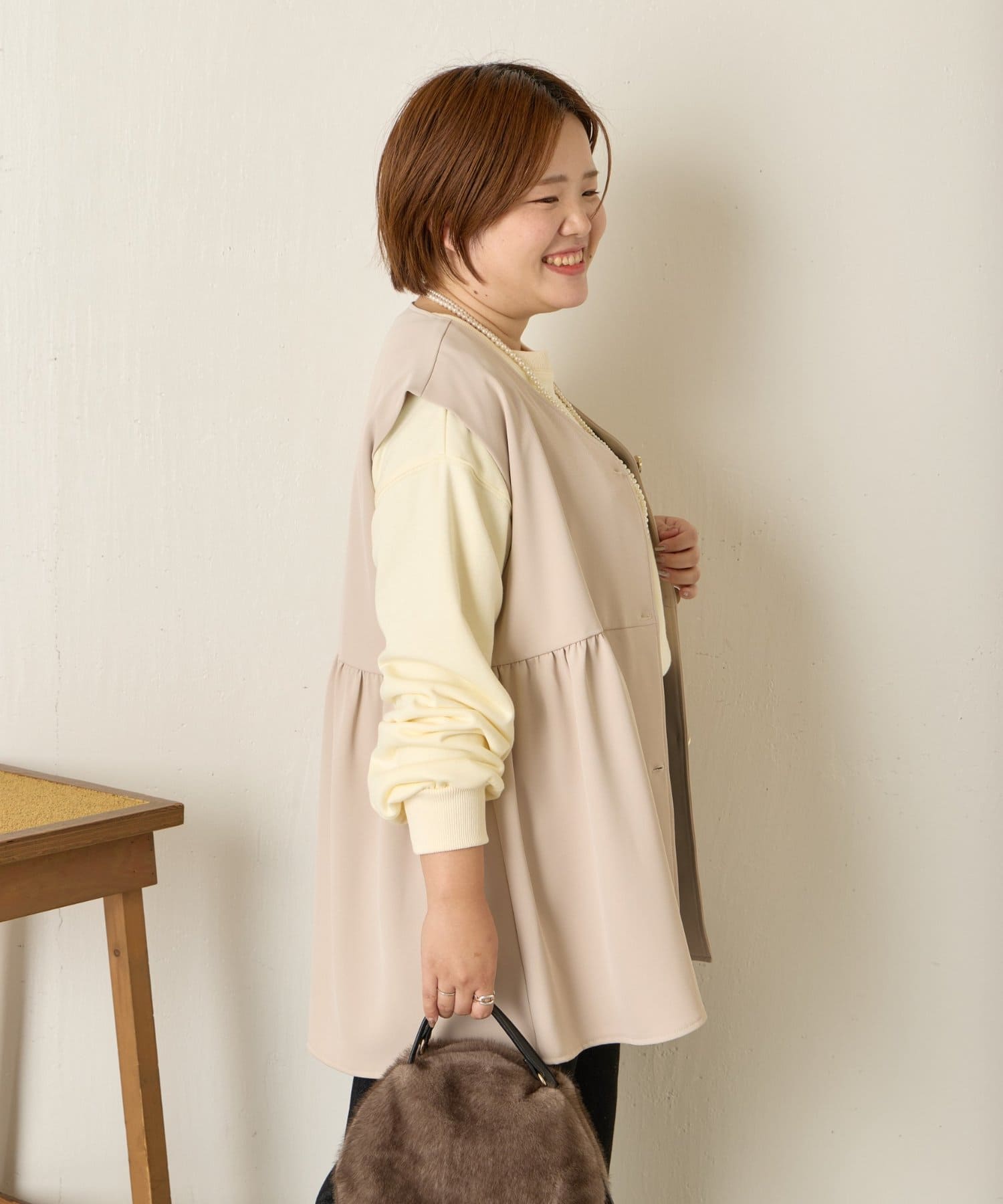 Jena　espace merveilleux(ジェナ　エスパスメルヴェイユ) 《さわゆい企画》【オケージョン/新色登場】ペプラムジレ