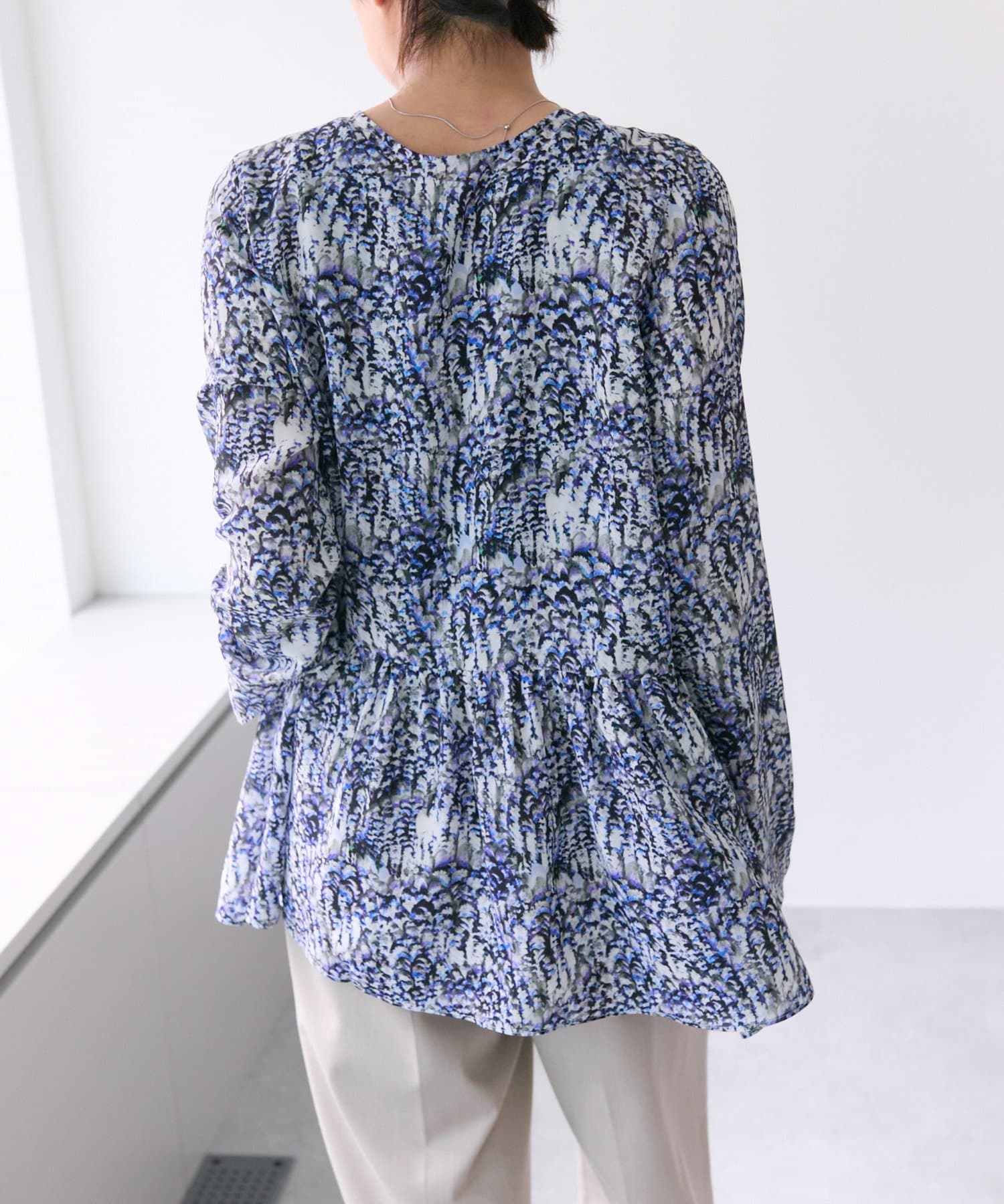 ブラウス シャツ 花柄プリントチュニック「SUM1 STYLE」 レディース 体型カバー/前後2WAY》花柄プリントチュニックブラウス【SUM1