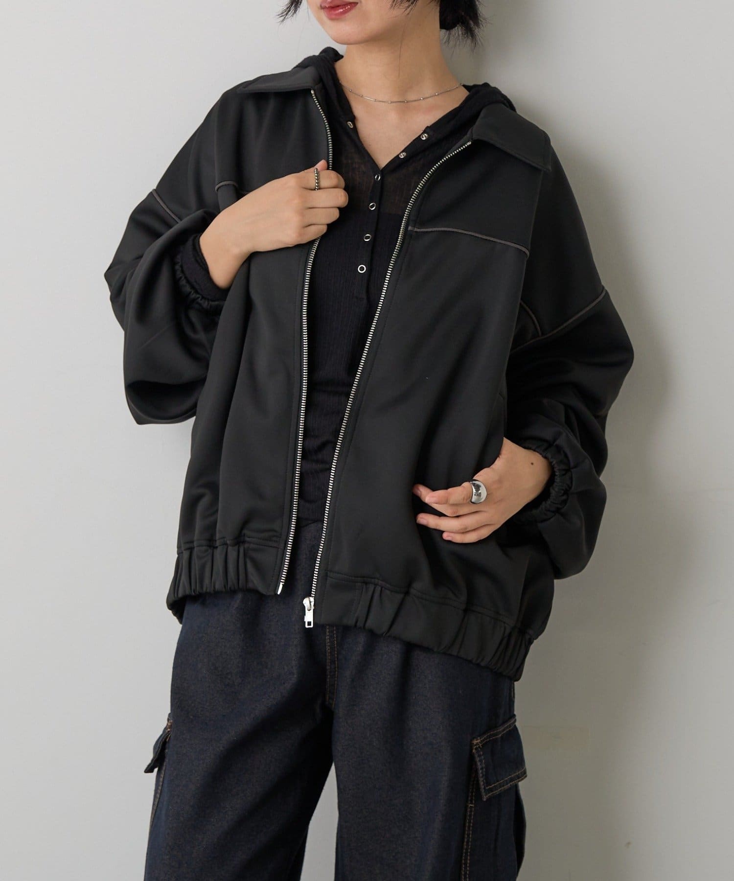 -goocy-(グーシー) ジャージジップアップブルゾン