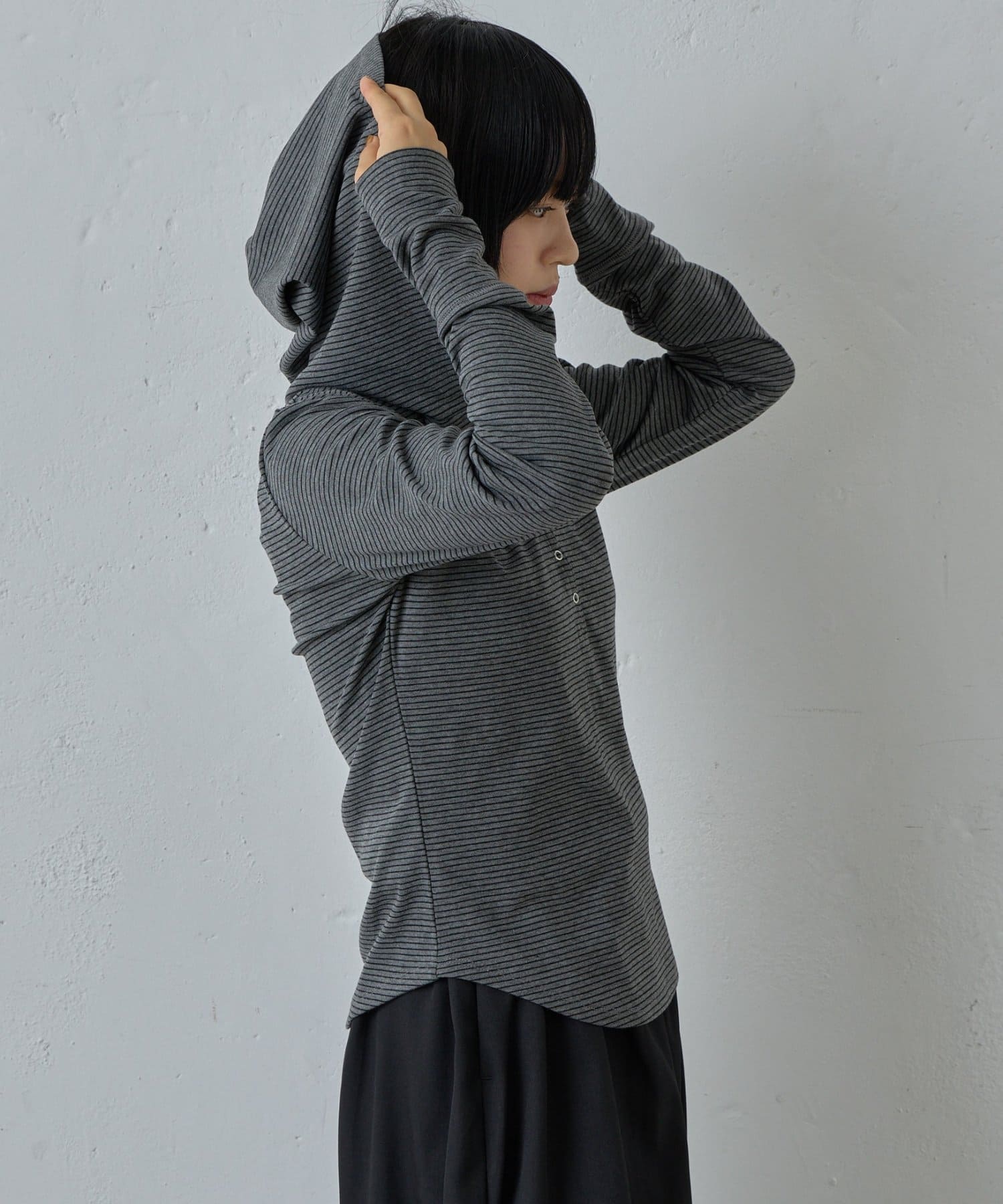 -goocy-(グーシー) ボーダーフーディロンT