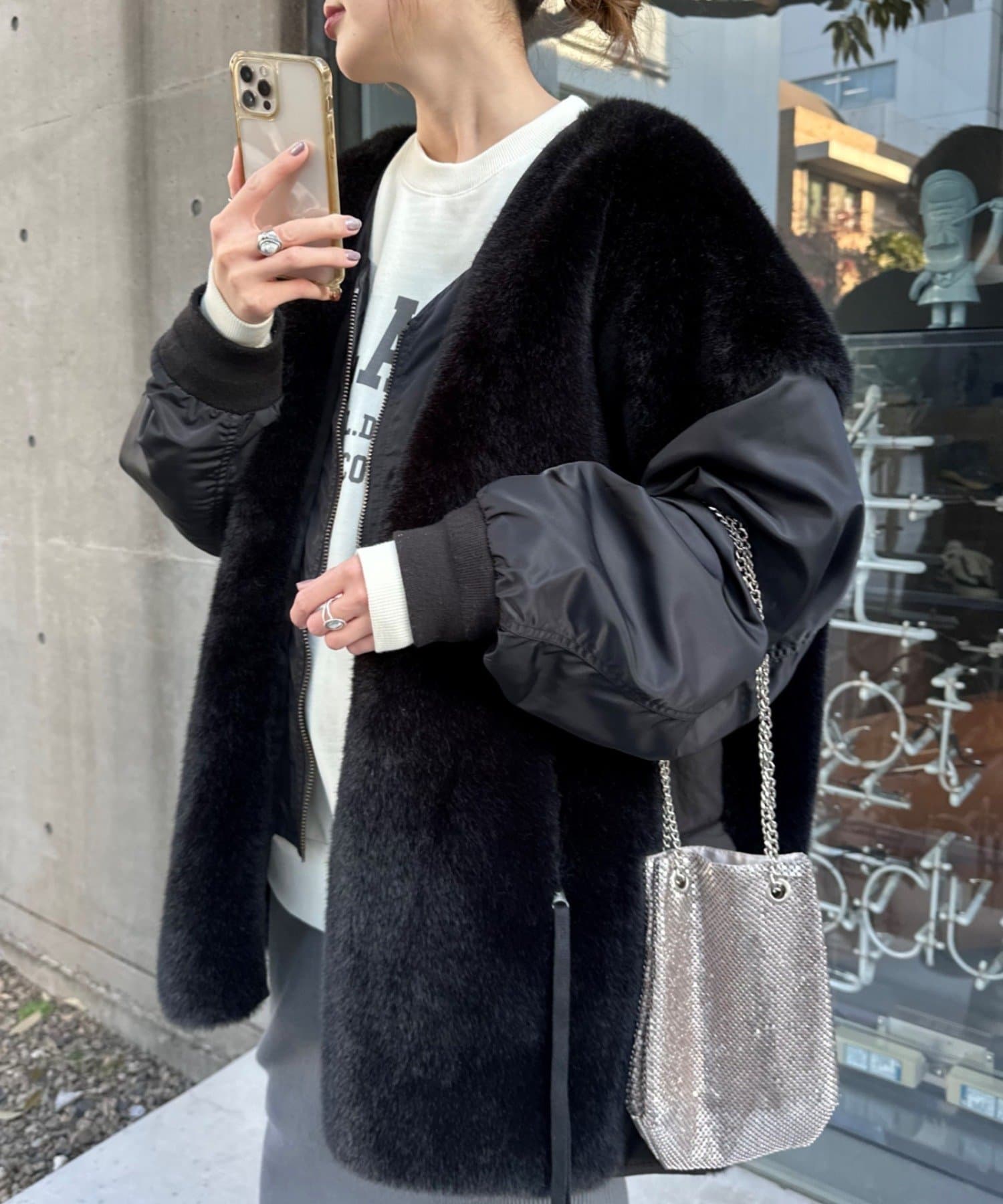 CIAOPANIC TYPY(チャオパニックティピー) 【etsinta/エシンタ】ファー切替ジャケット