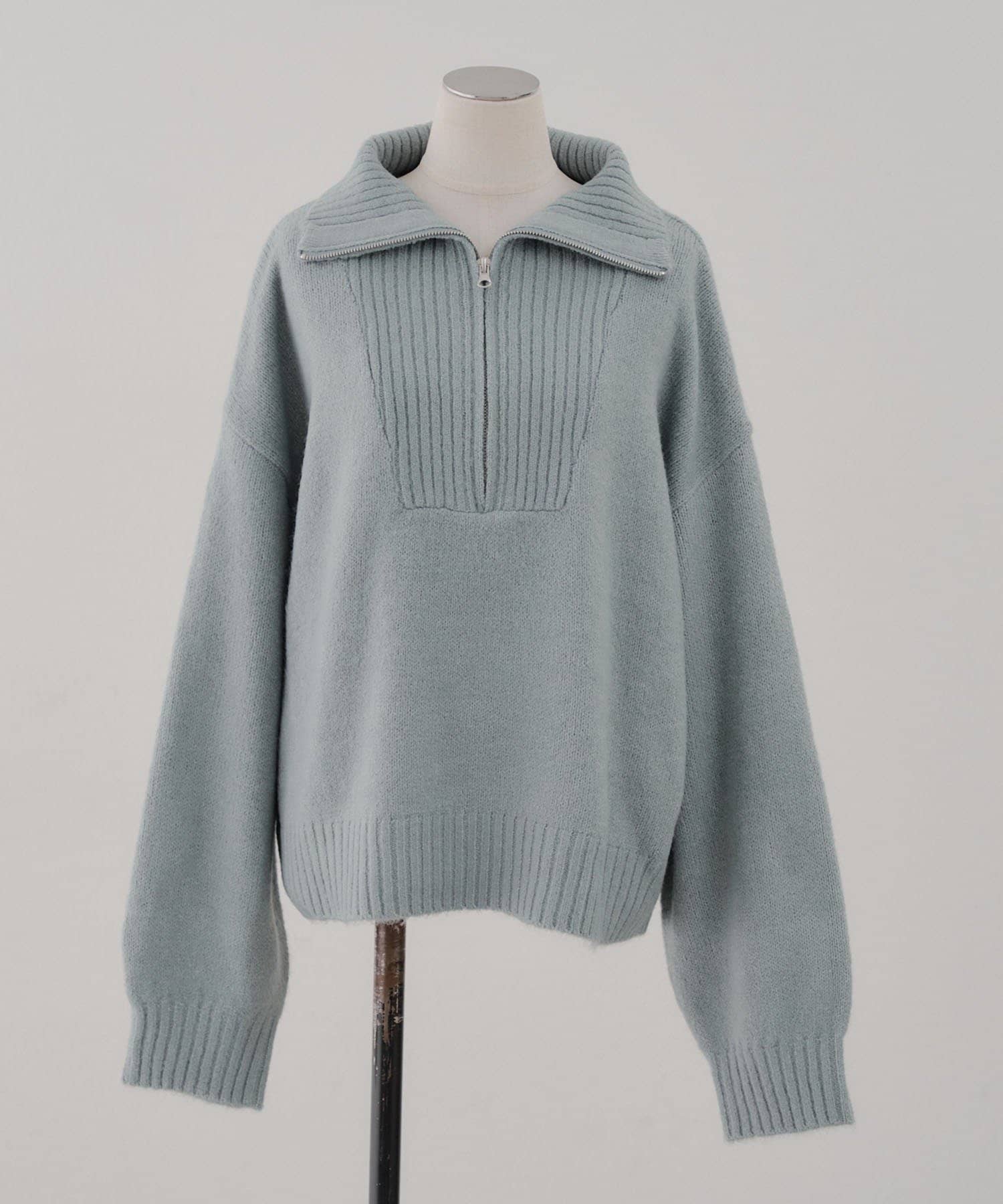 Remind me and forever(リマインドミーアンドフォーエバー) 柔らかな肌さわり、ヤクタッチハーフジップニット