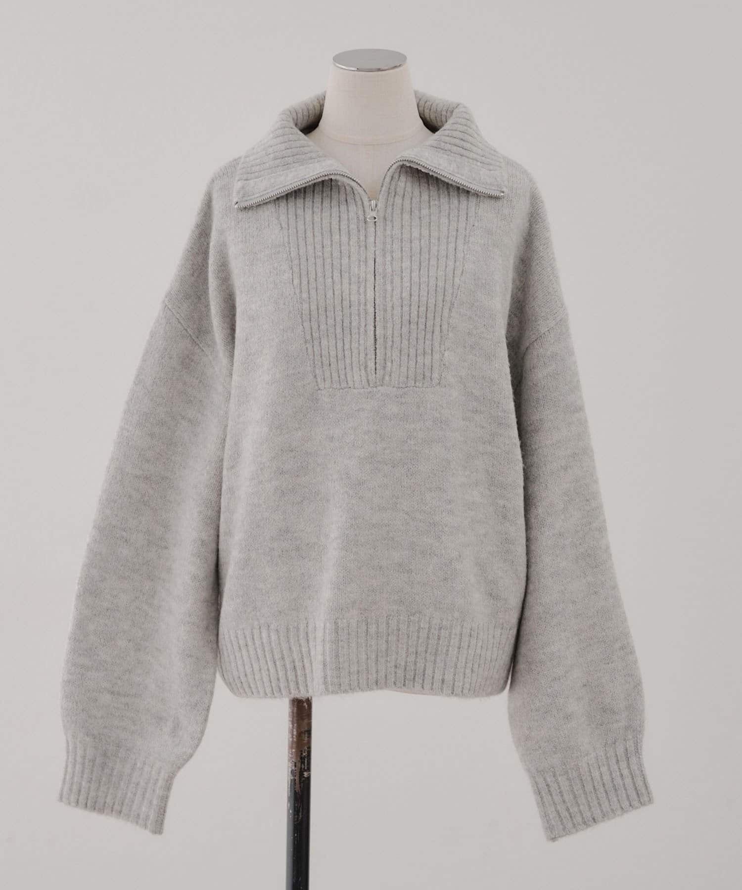 Remind me and forever(リマインドミーアンドフォーエバー) 柔らかな肌さわり、ヤクタッチハーフジップニット