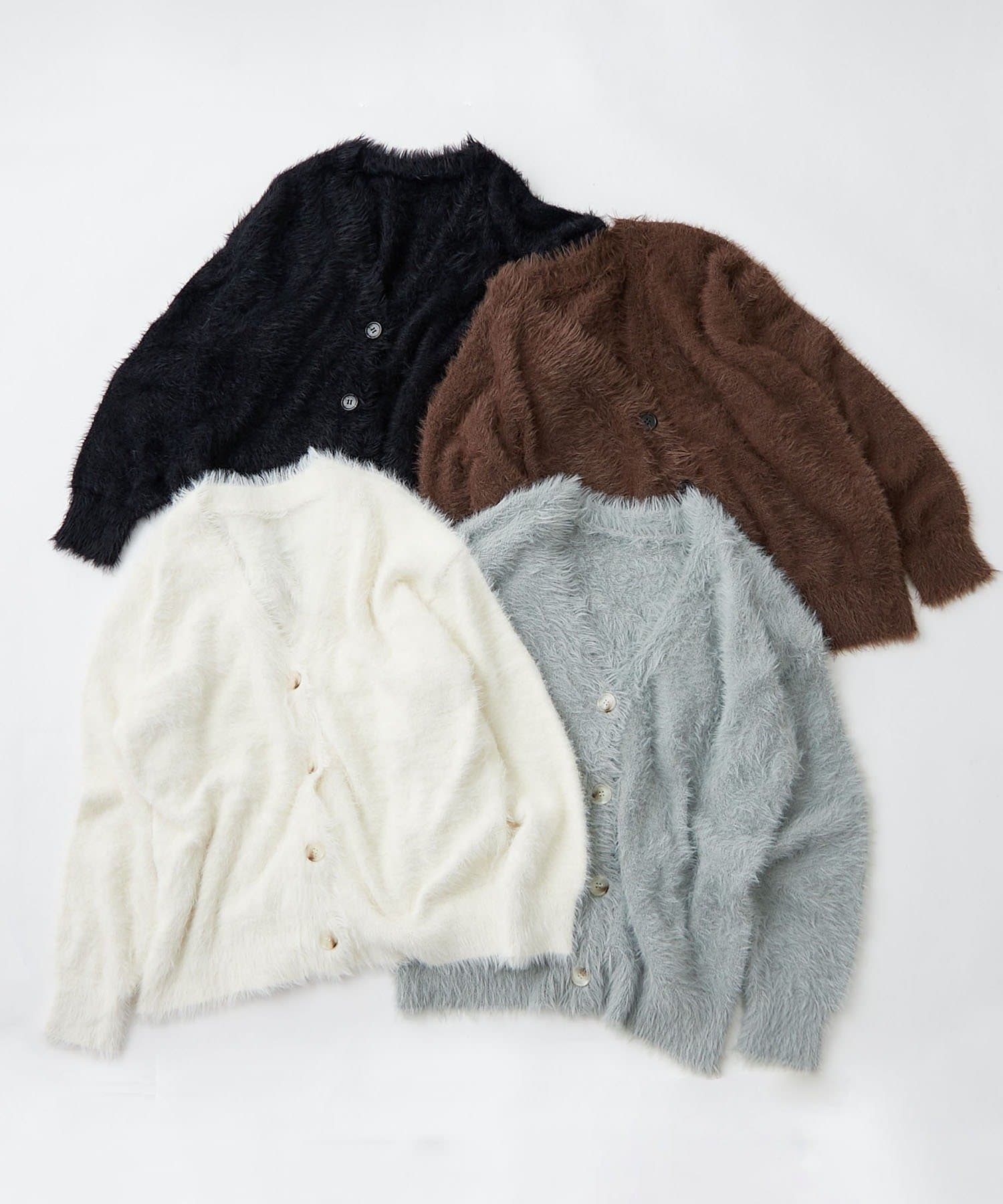 NICE CLAUP / OLIVE des OLIVE OUTLET(ナイスクラップ  / オリーブ デ オリーブ アウトレット) 【RMAF】シャギーロングカーディガン