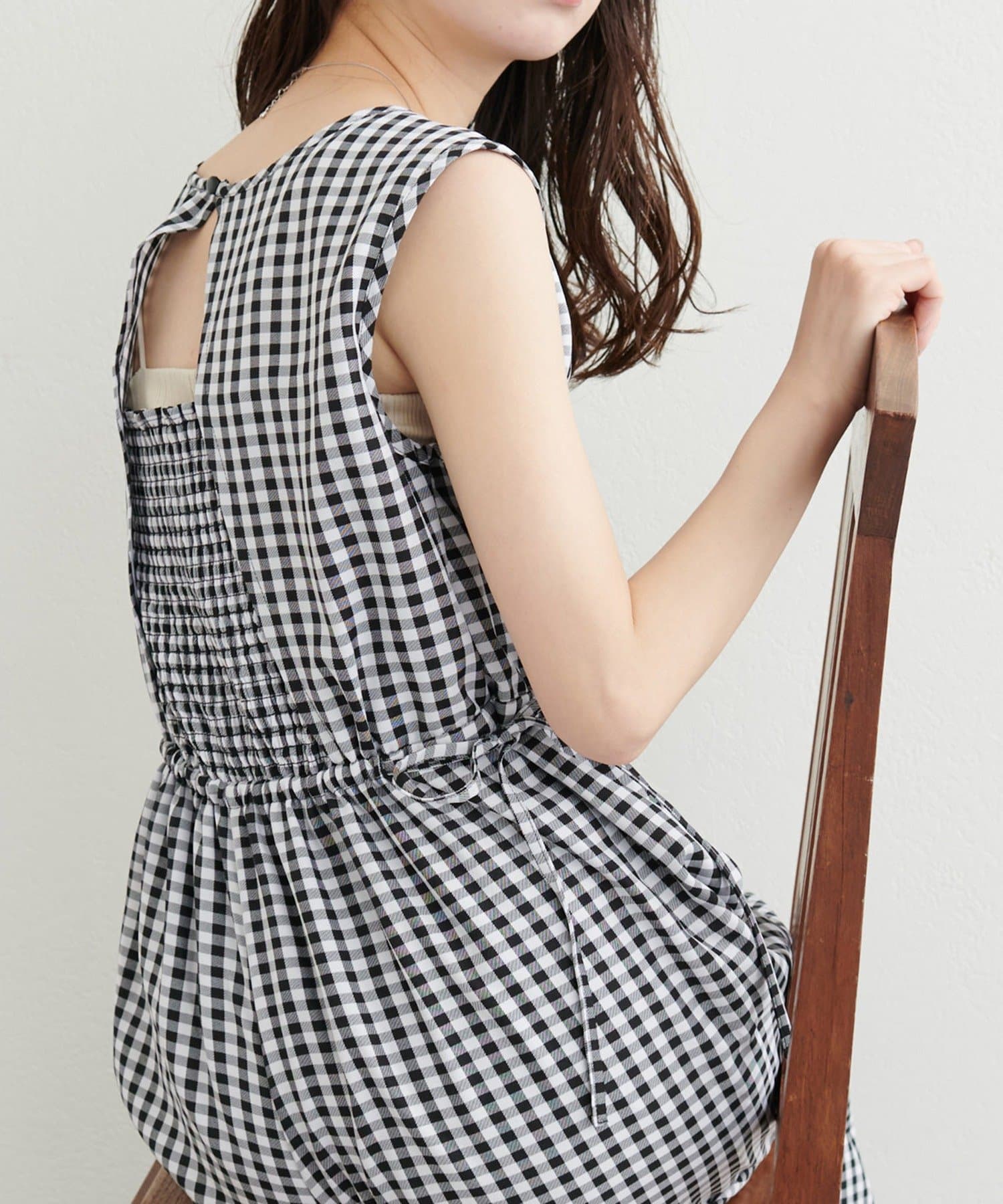NICE CLAUP / OLIVE des OLIVE OUTLET(ナイスクラップ  / オリーブ デ オリーブ アウトレット) 【natural couture】バックシャーリングロンパース