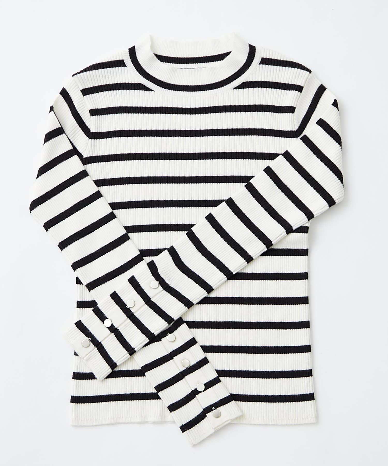 Remind me and forever(リマインドミーアンドフォーエバー) 【WEB先行予約】袖ボタンハイネックリブプルオーバー