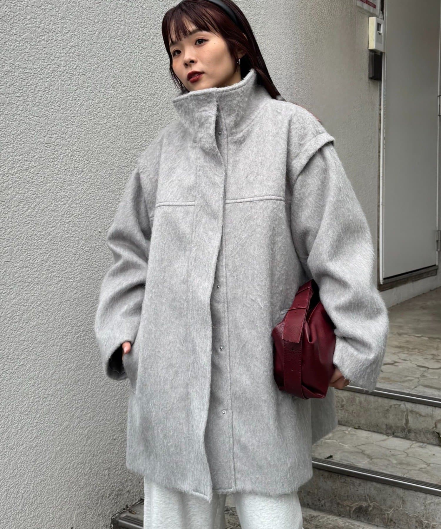 CIAOPANIC TYPY(チャオパニックティピー) シャギー袖取り外しスタンドハーフコート