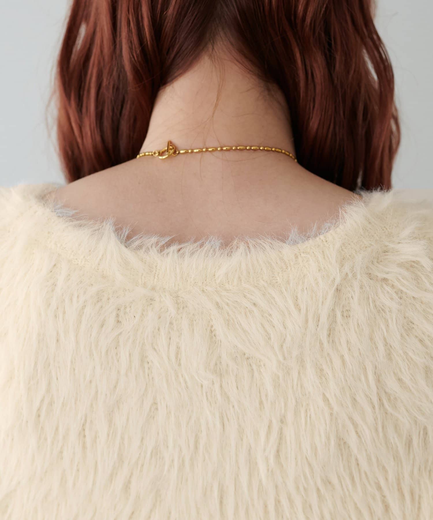 DISCOAT(ディスコート) ロングフェザーヤーンクルーカーディガン《WEB限定カラーあり》