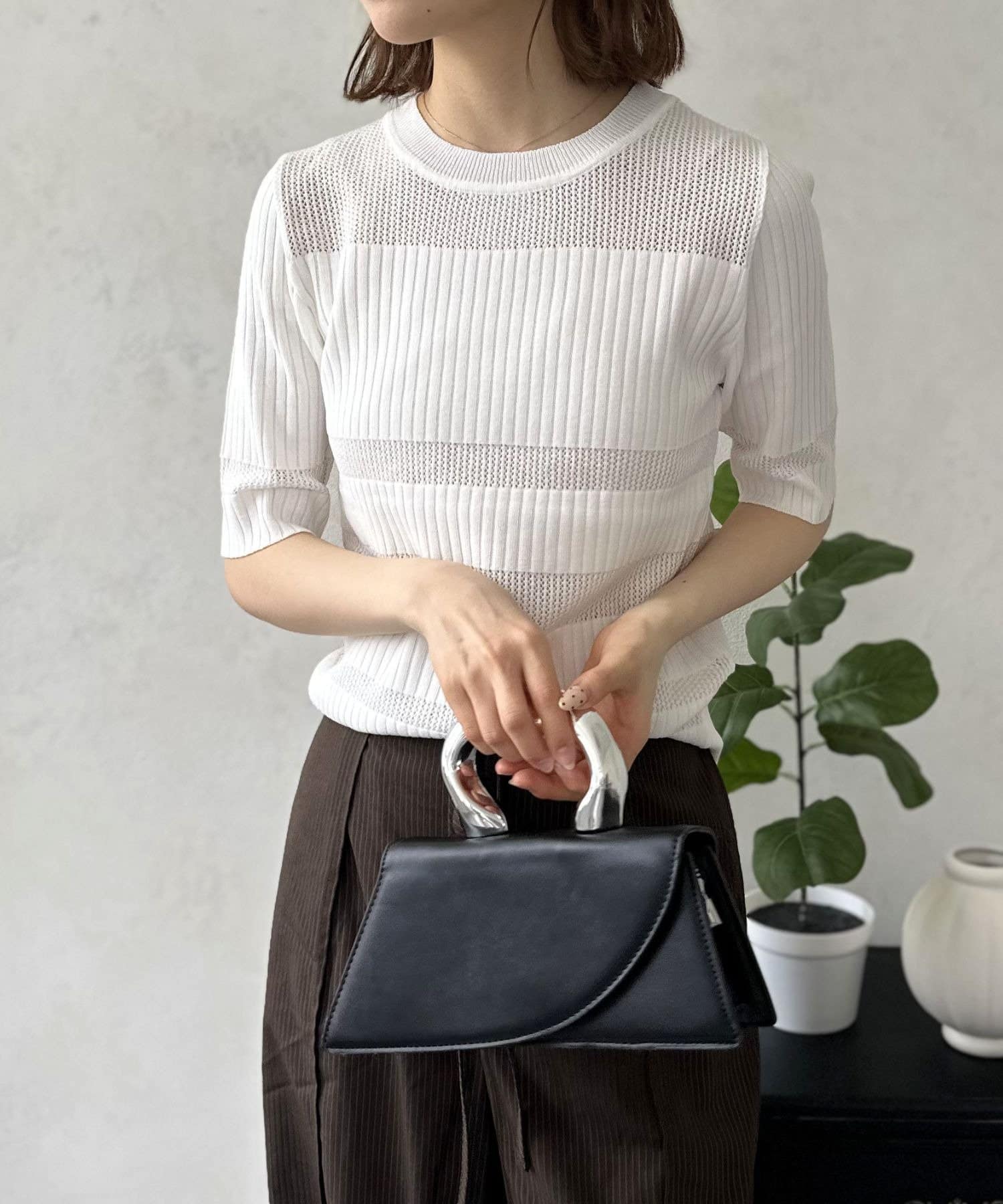 LOCUST(ローカスト) シアーボーダーサマーニット