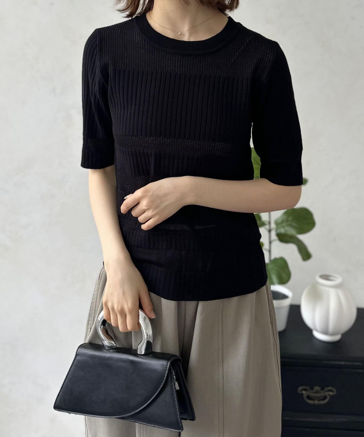 LOCUST(ローカスト) シアーボーダーサマーニット