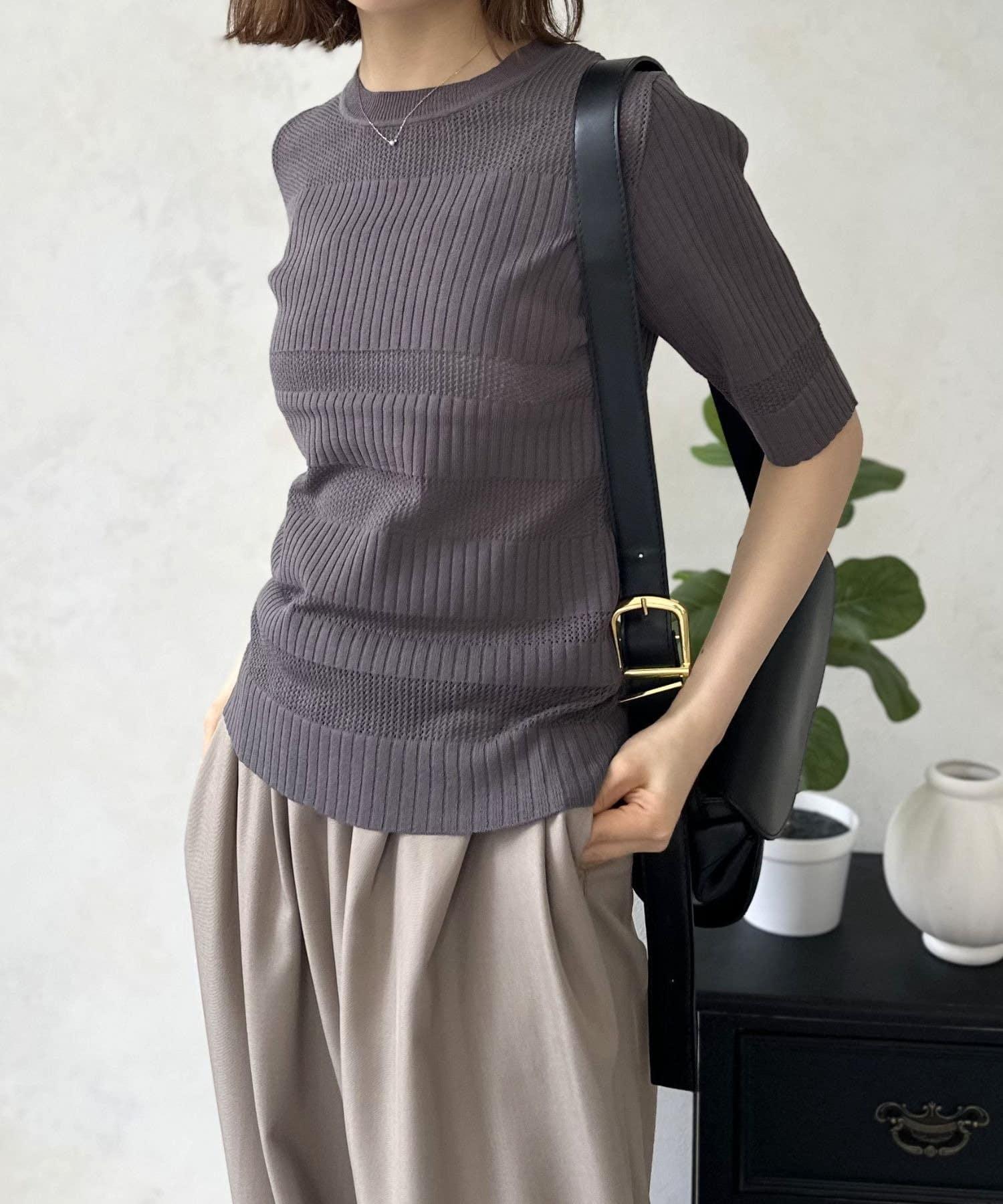 LOCUST(ローカスト) シアーボーダーサマーニット