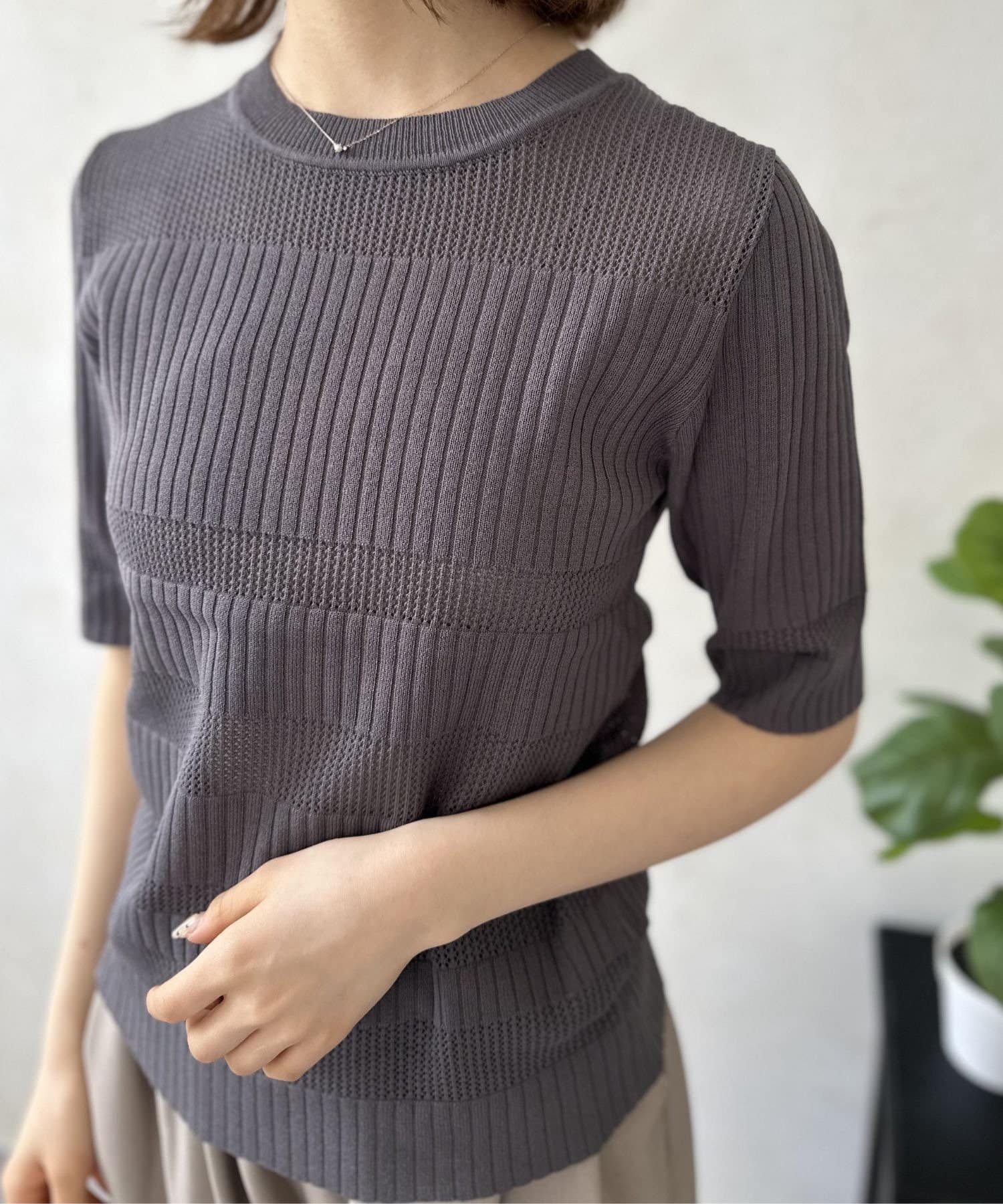 LOCUST(ローカスト) シアーボーダーサマーニット