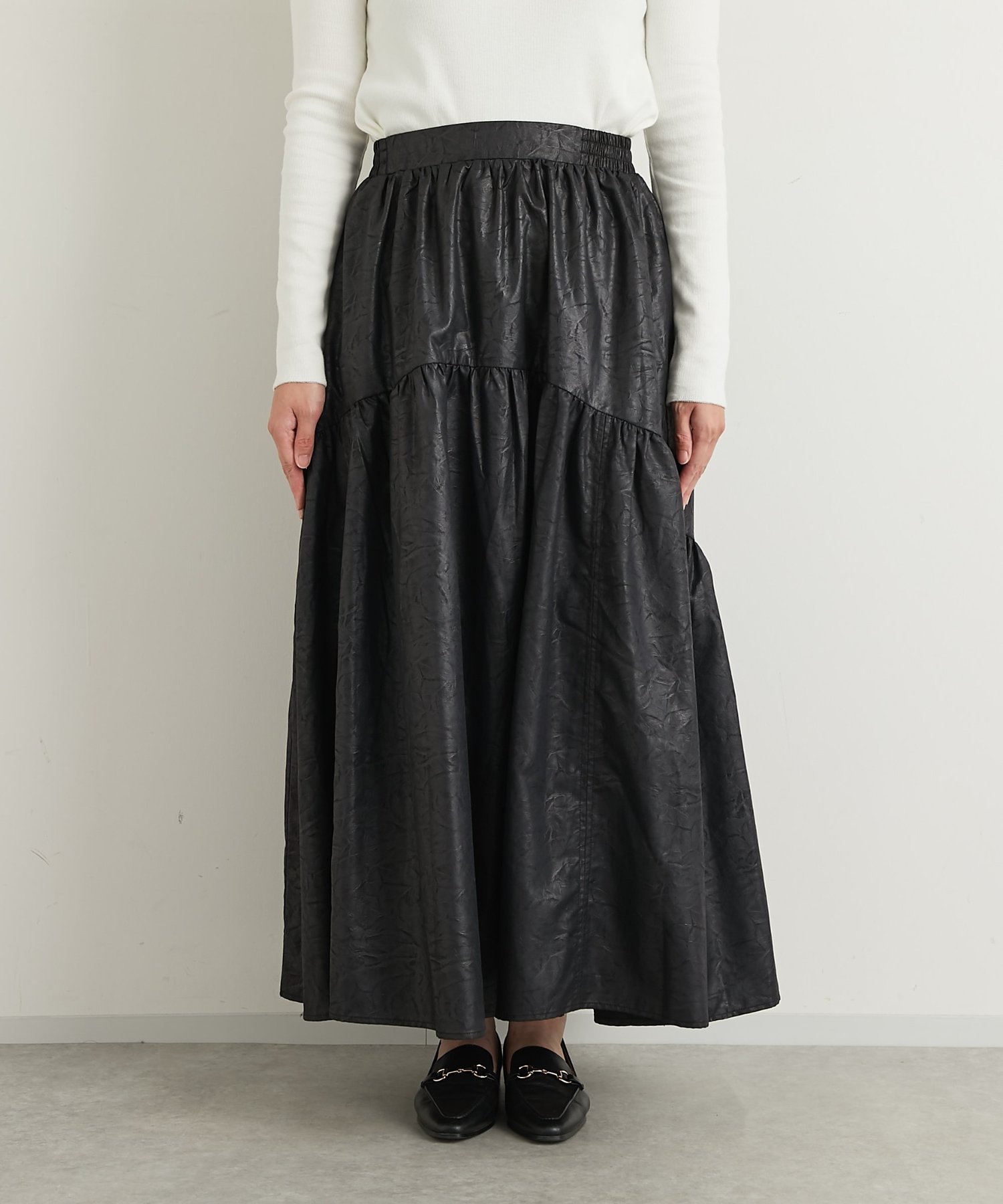 un dix cors(アンディコール) 《レトロムードで大人可愛い》ヴィンテージ加工ヨーク切替スカート