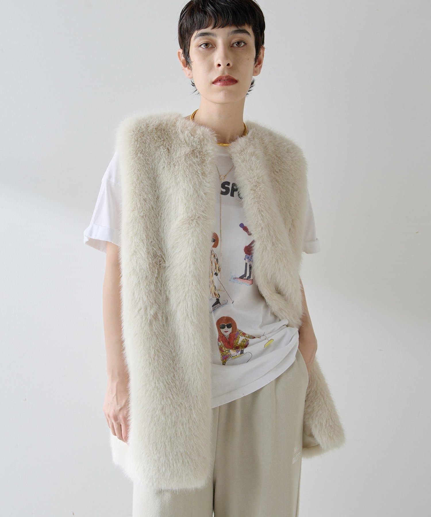 未使用 Whim Gazette THE PAUS エコファージレ セール】【THE PAUSE】フェイクファージレ（ベスト）｜Whim