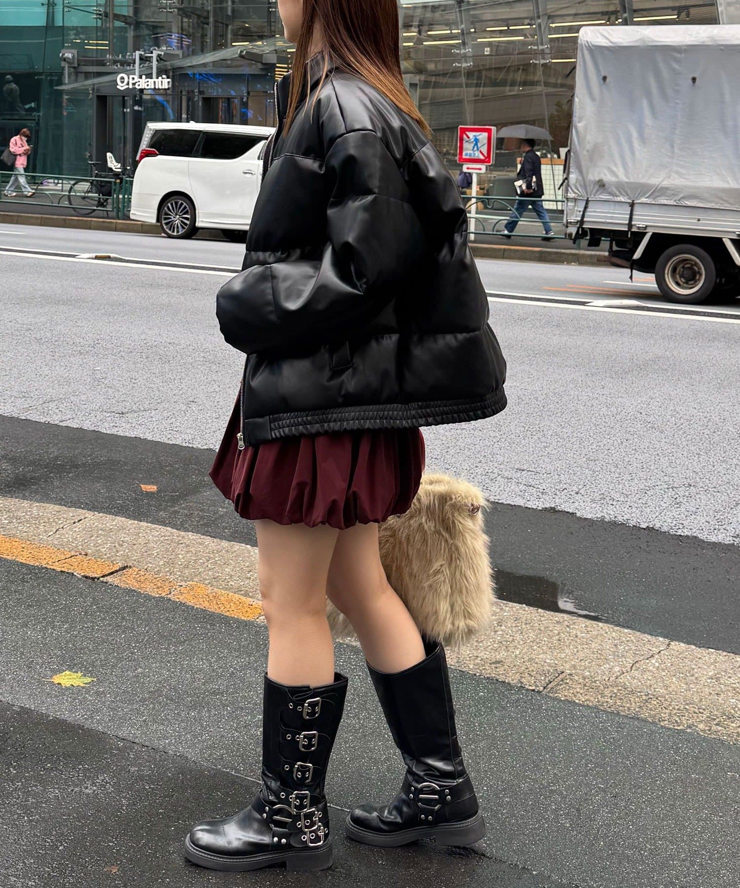 CIAOPANIC(チャオパニック) フェイクレザーパフジャケット