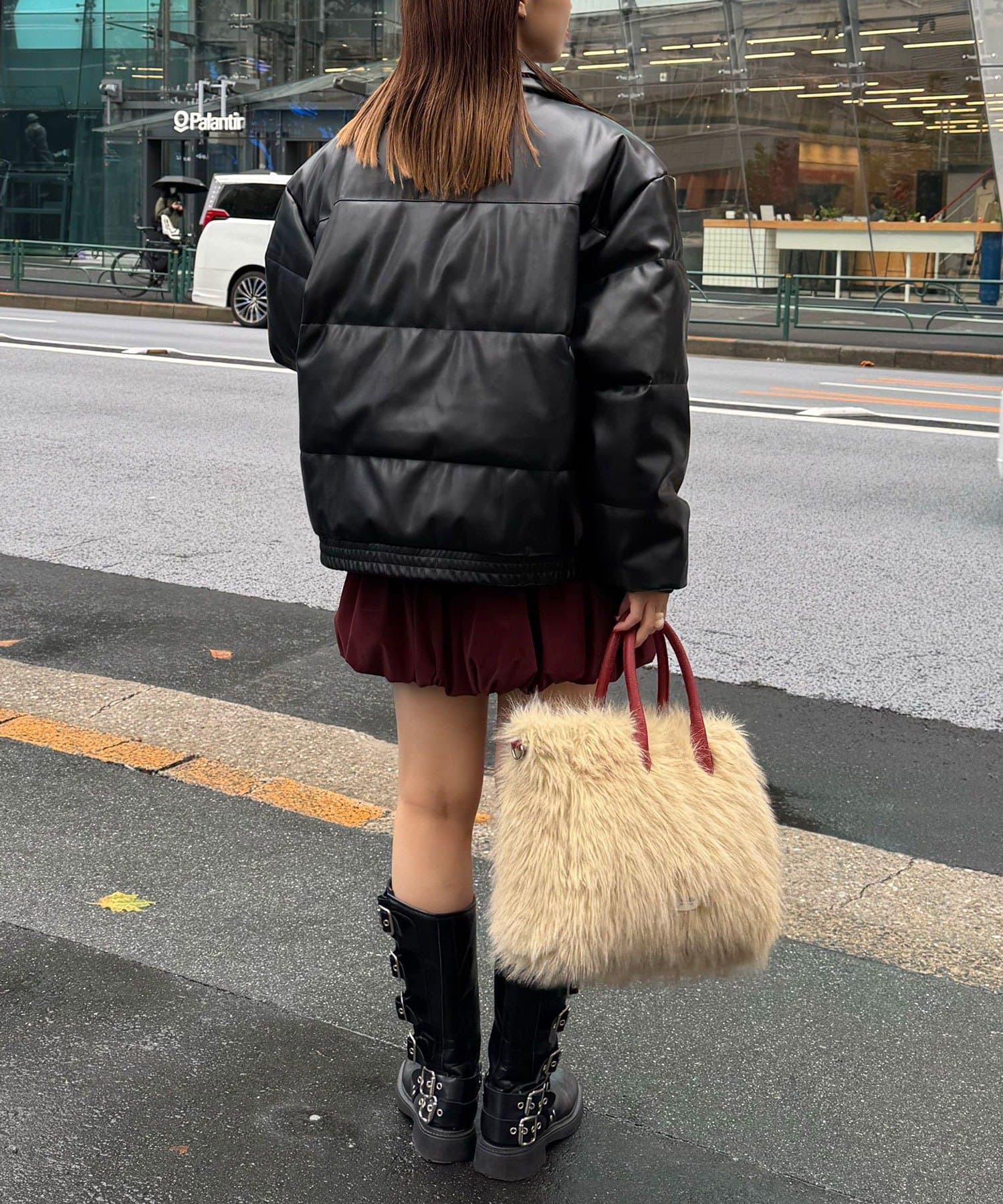 CIAOPANIC(チャオパニック) フェイクレザーパフジャケット