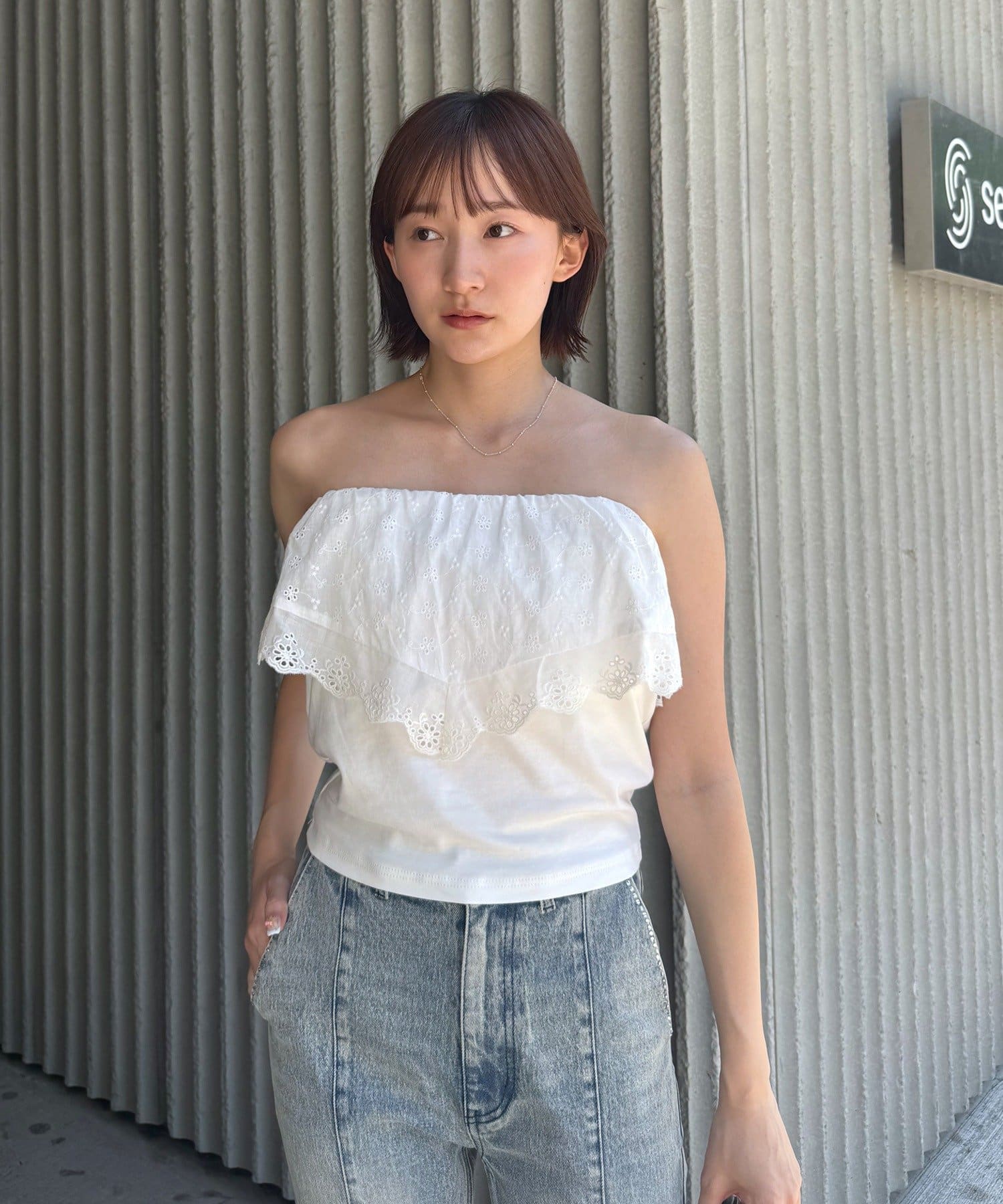 mline(エムライン) [mline]レースレイヤード バンドゥ