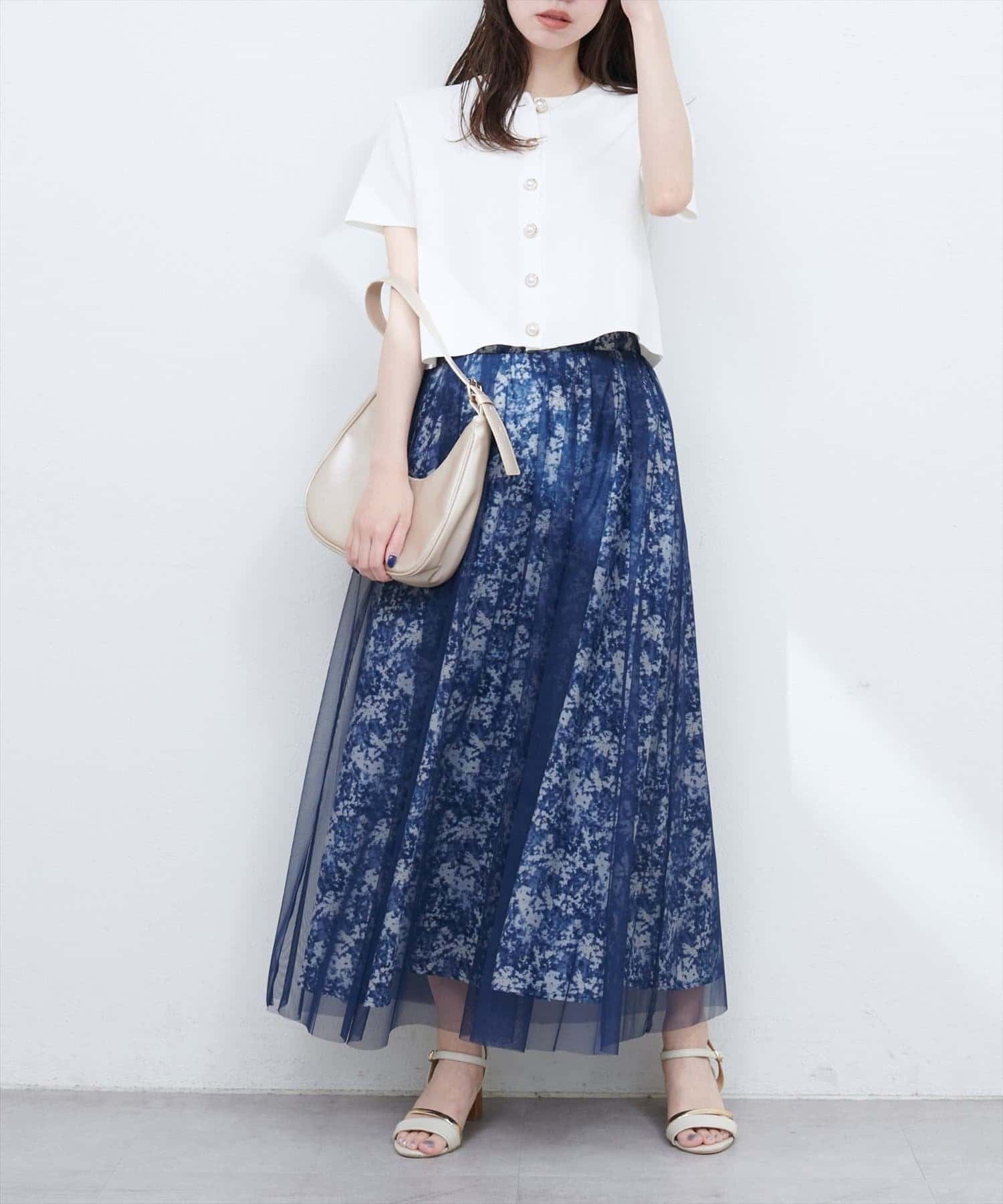 NICE CLAUP / OLIVE des OLIVE OUTLET(ナイスクラップ  / オリーブ デ オリーブ アウトレット) 【natural couture】チュールレイヤードフレアスカート