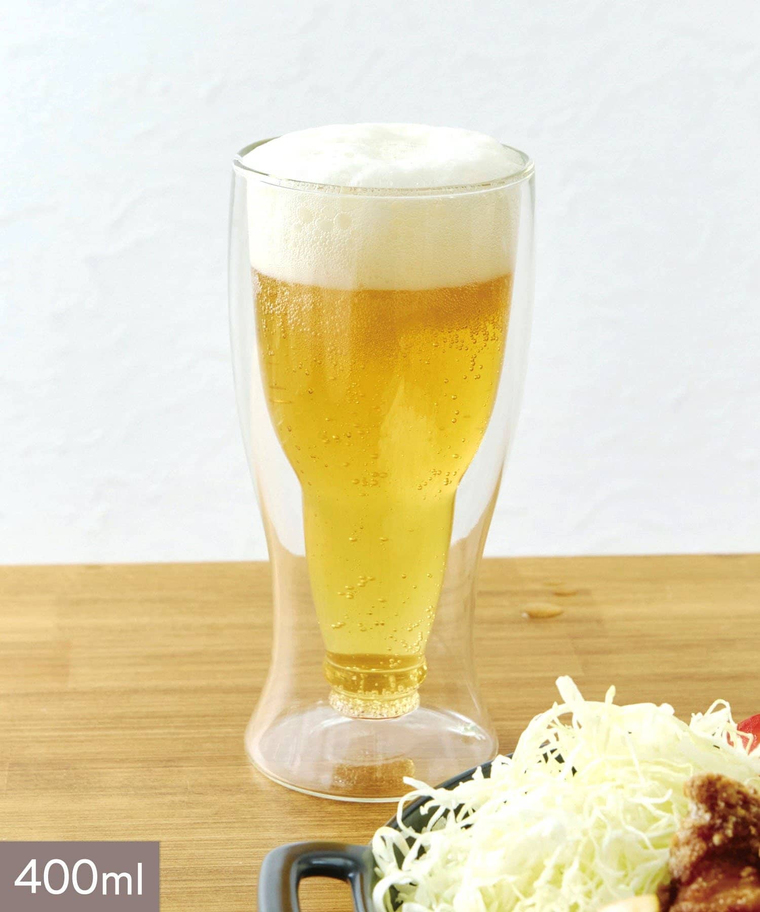salut!(サリュ) ダブルウォールビールタンブラー：400ml／ビールと唐揚げ