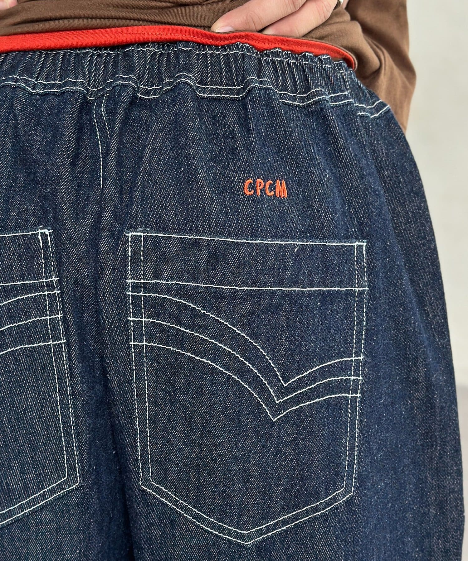 CPCM(シーピーシーエム) 【ANYMAL】1ポイント刺繍裾フリンジデニム