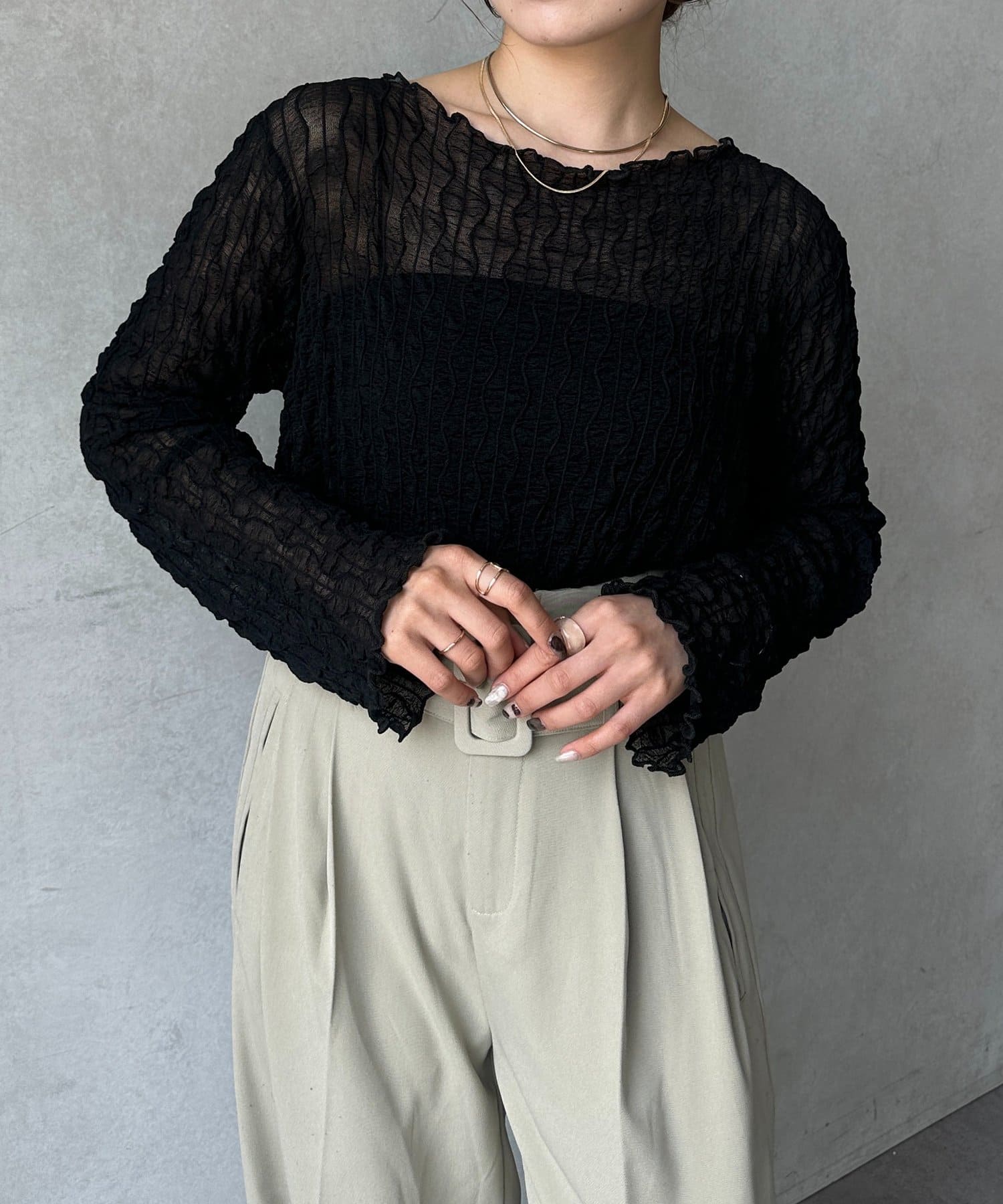 Thevon.(ゼヴォン) ウェーブ柄シアープルオーバー