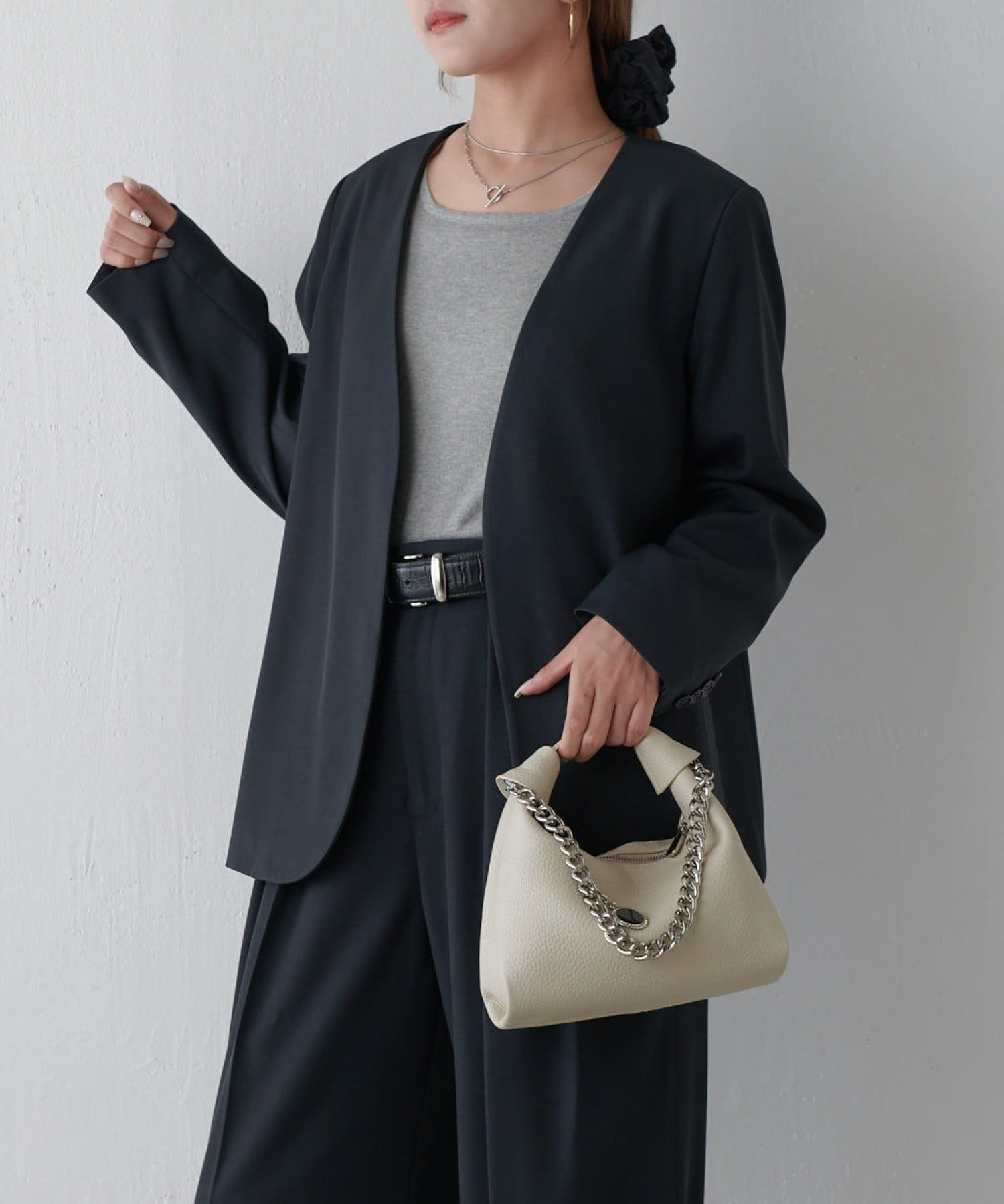 Lui's ルイス　ノーカラージャケット　Mサイズ　ポケット有　チャコールグレー Lui's（ルイス）｜ノーカラージャケット一覧 - WEAR