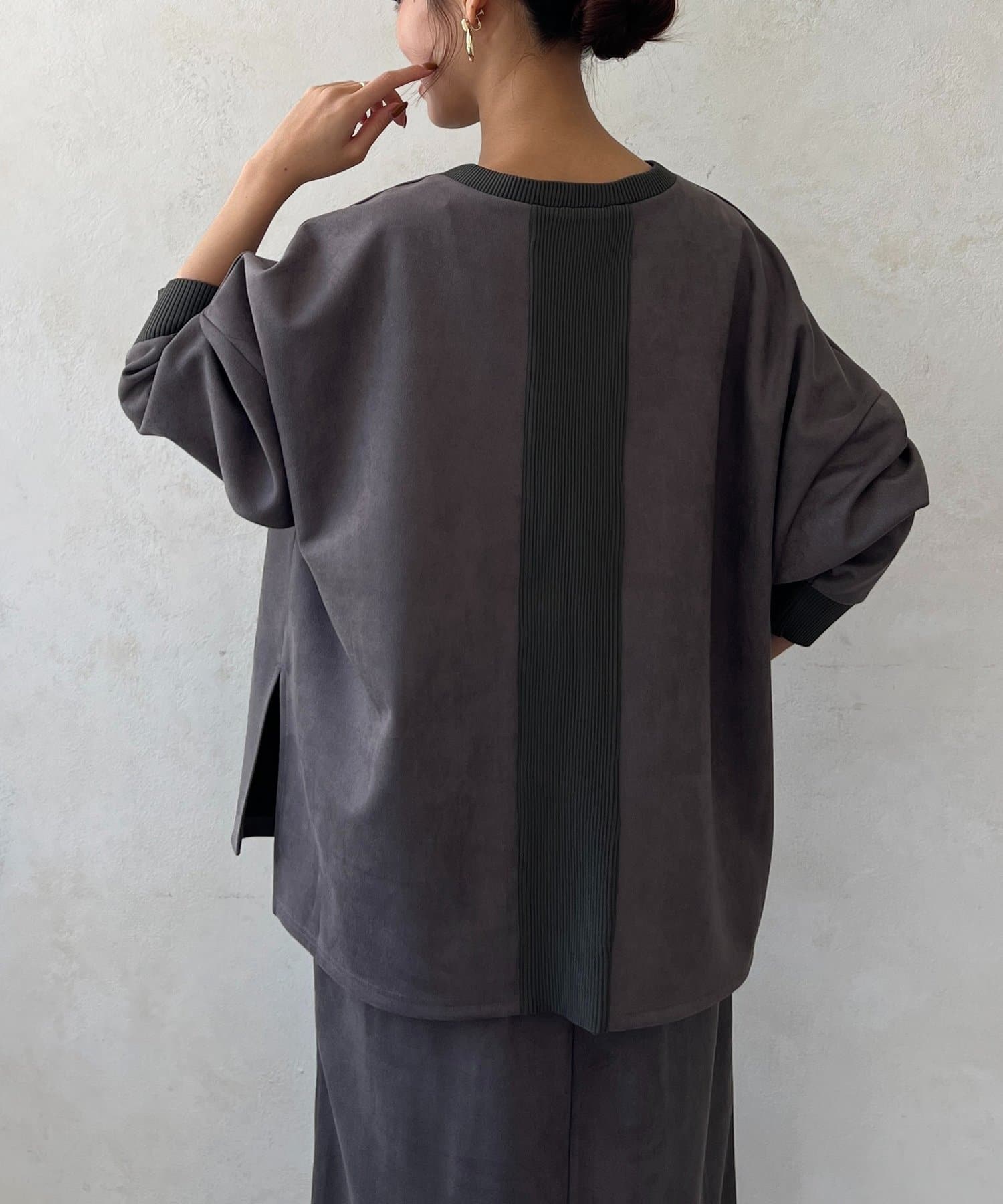 Chez toi(シェトワ) BACKリブスエードプルオーバー