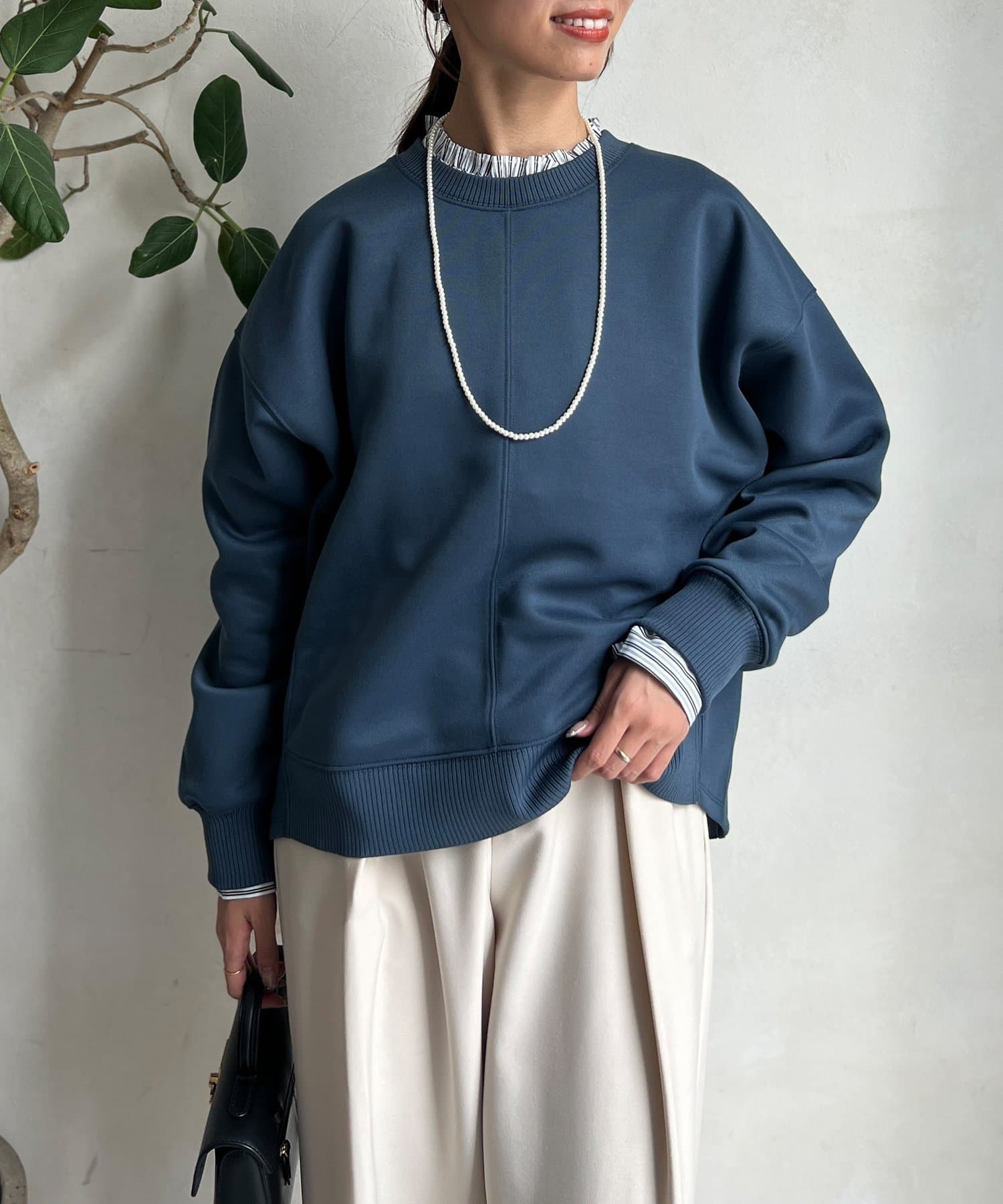 Chez toi(シェトワ) 軽量ボンディングドロップスリーブプルオーバー