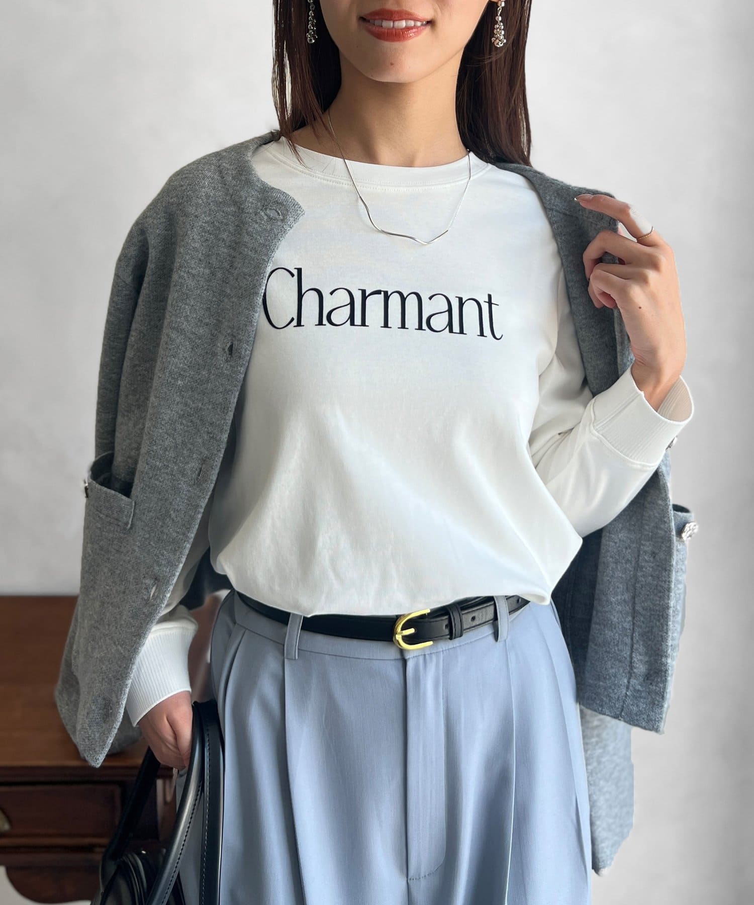 Chez toi(シェトワ) 【撥水加工】トリケアロゴプリントロンT