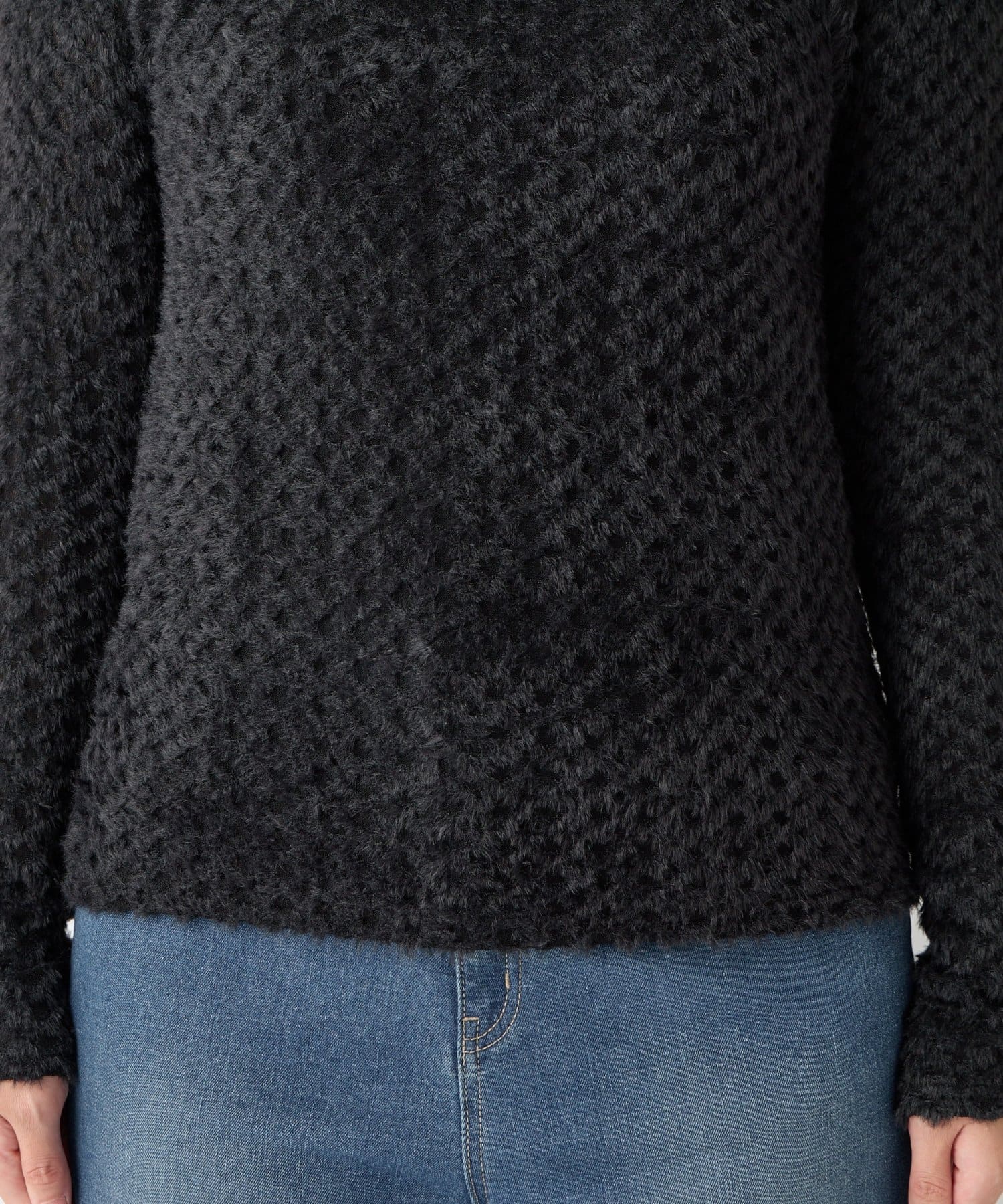 un dix cors(アンディコール) 《着るだけでお洒落見え》起毛レースプルオーバー