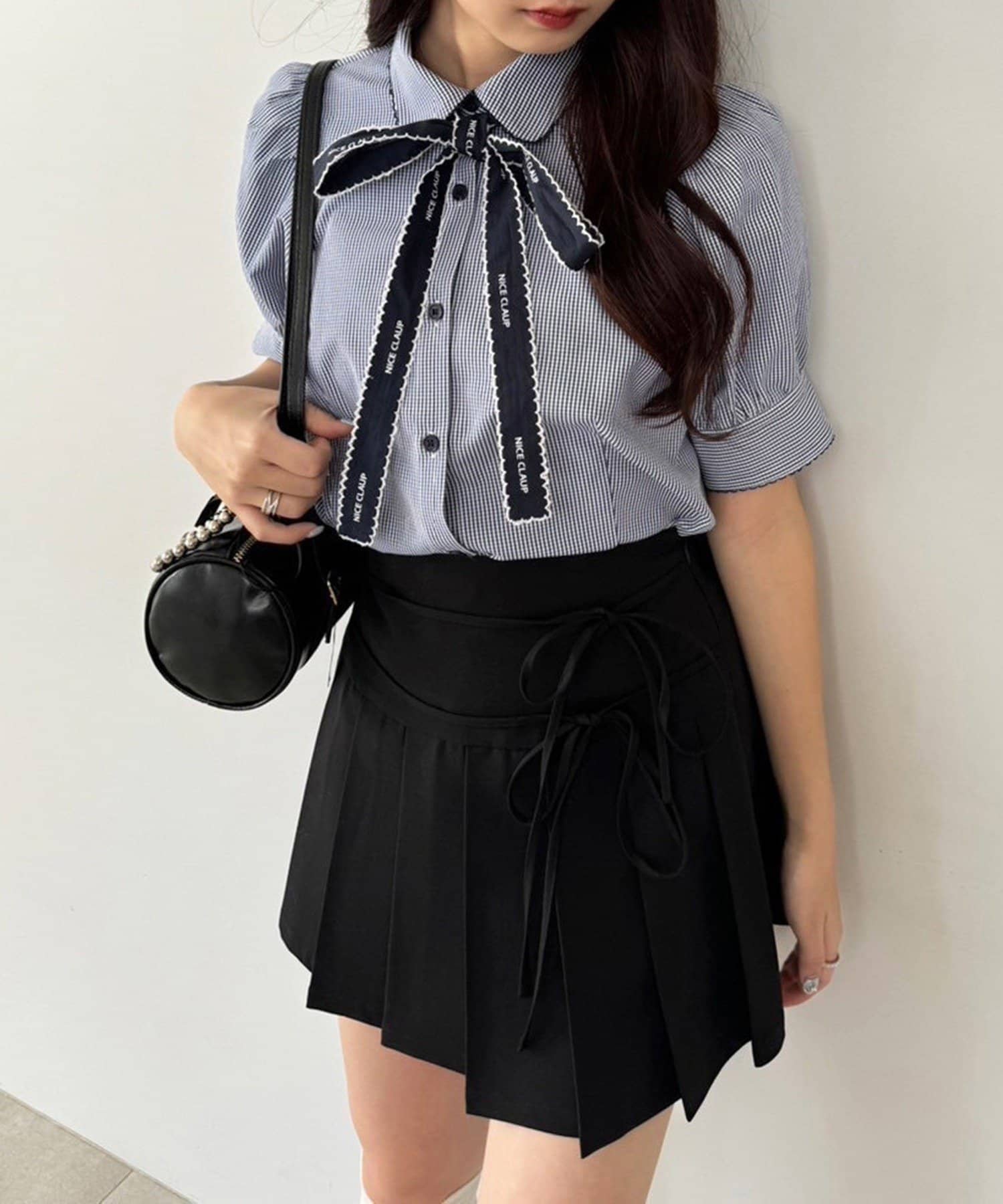 NICE CLAUP / OLIVE des OLIVE OUTLET(ナイスクラップ  / オリーブ デ オリーブ アウトレット) 【one after another】リボンシャツ