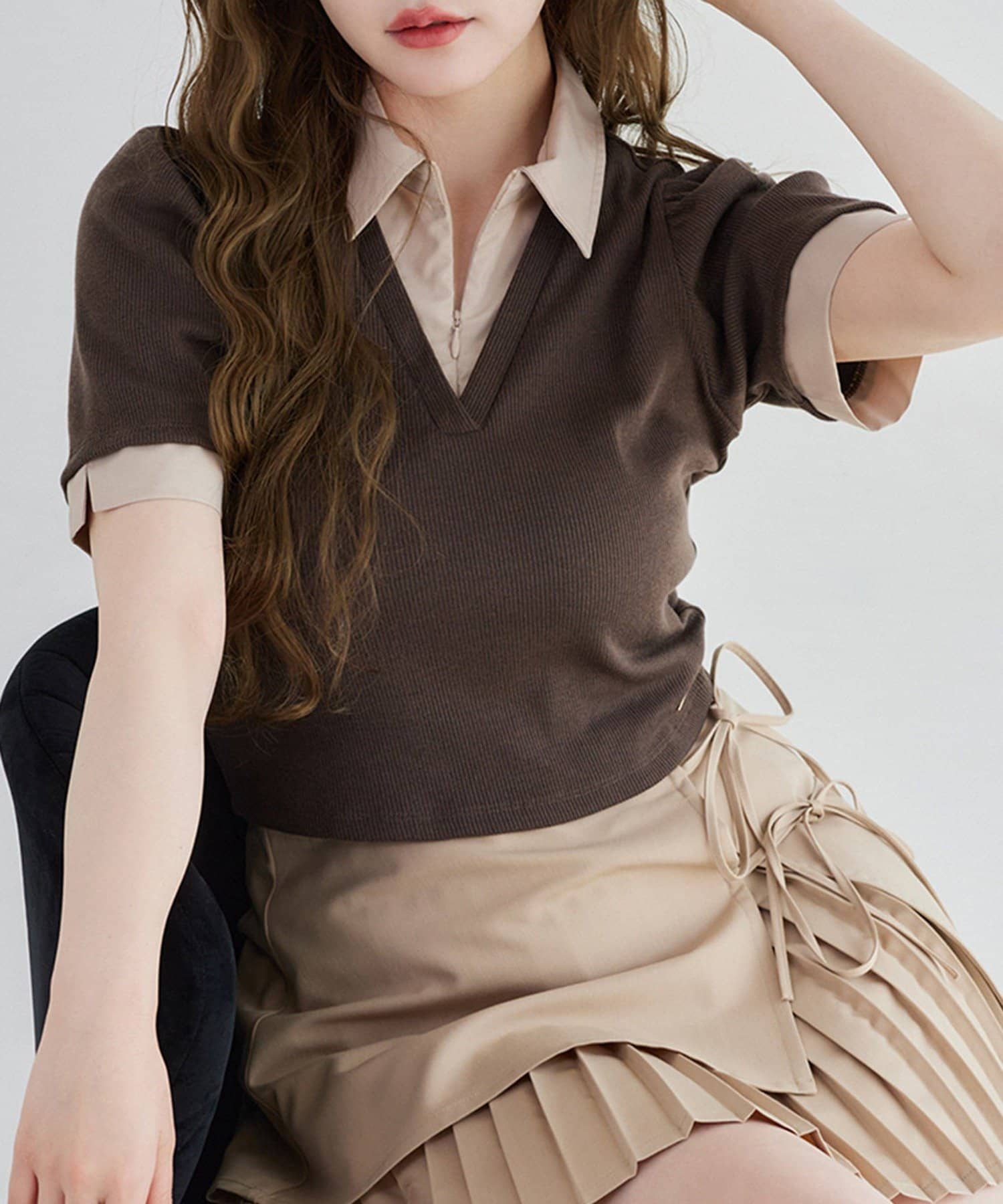 NICE CLAUP / OLIVE des OLIVE OUTLET(ナイスクラップ  / オリーブ デ オリーブ アウトレット) 【one after another】レイヤードトップス