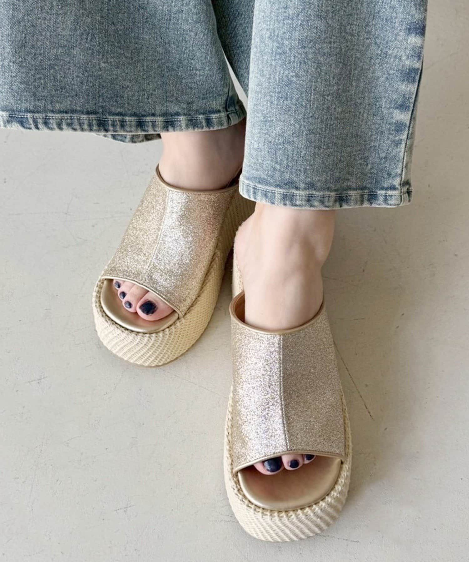 NICE CLAUP / OLIVE des OLIVE OUTLET(ナイスクラップ  / オリーブ デ オリーブ アウトレット) 【one after another】【マイナス３キロ見え】ウェッジソールサンダル