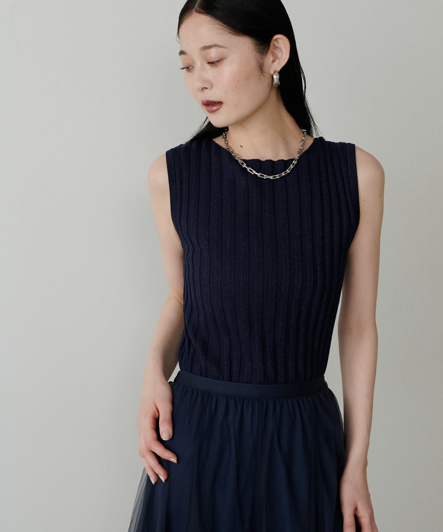 LARUTA(ラルータ) ラメ入りボートネックニット