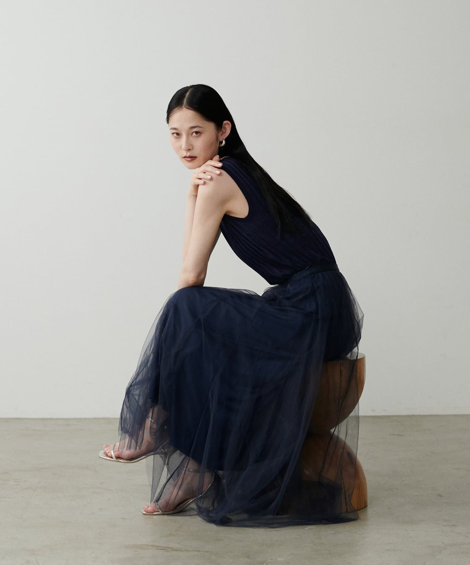 LARUTA(ラルータ) ラメ入りボートネックニット